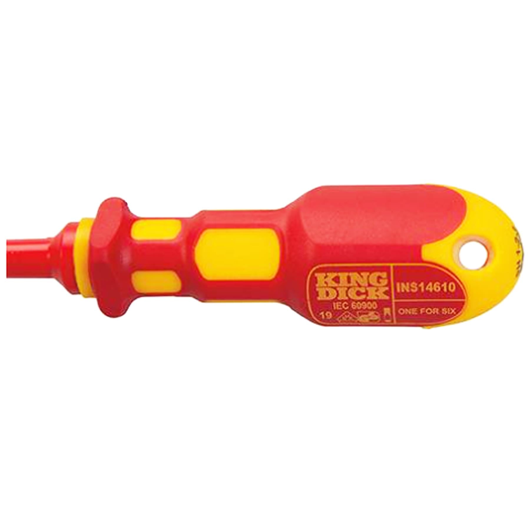 King Dick Insulated Screwdriver 6 In 1 Cross Tip Fits PZ & PH No: 1, 2 & 3 VDE Tested