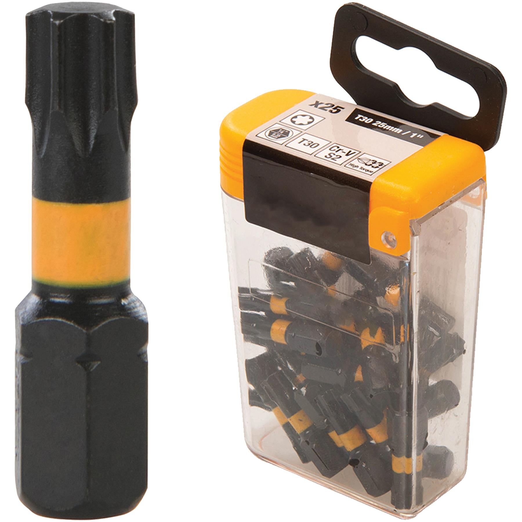Torx Screwdriver Impact Bit T30 High Torque Premium S2 Steel Drills Drivers 25pk