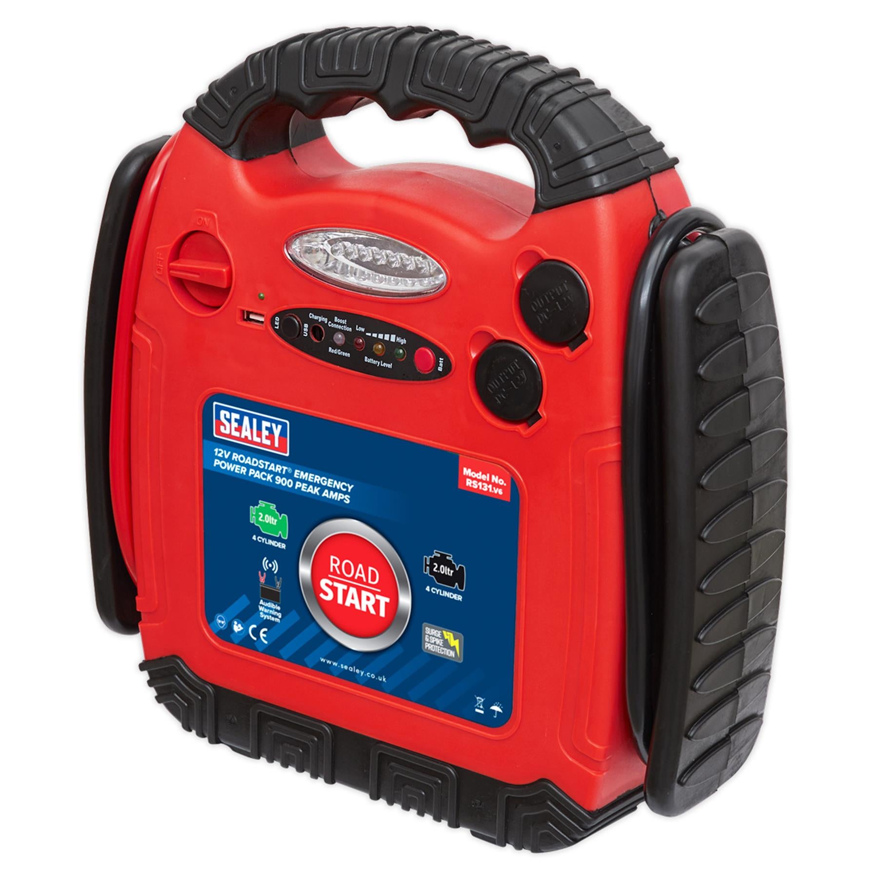 Sealey RoadStart Emergency Jump Starter 12V 900A Peak Amp - RED