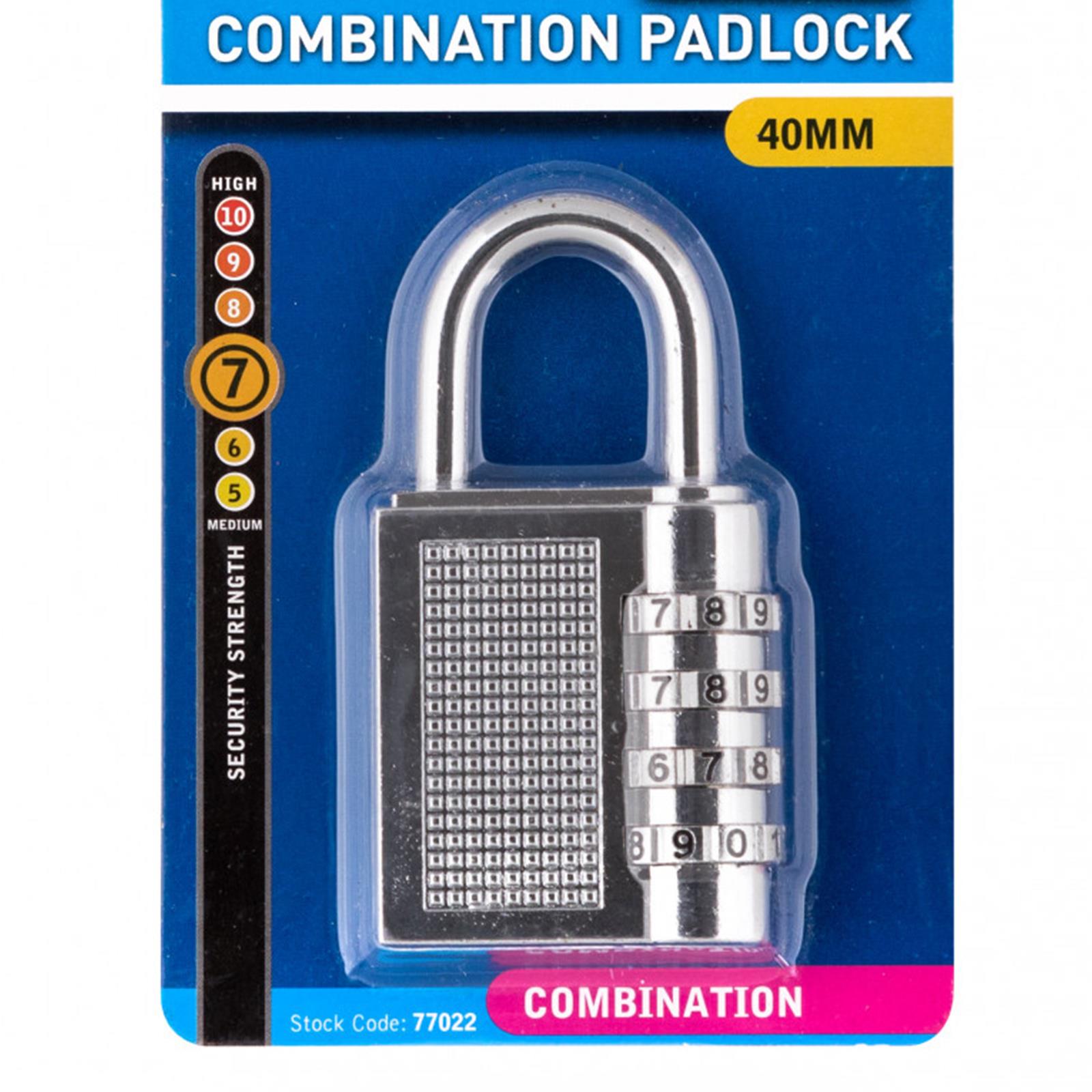BlueSpot Combination Padlock 40mm Hardened Steel Shackle 4 Digit Lock