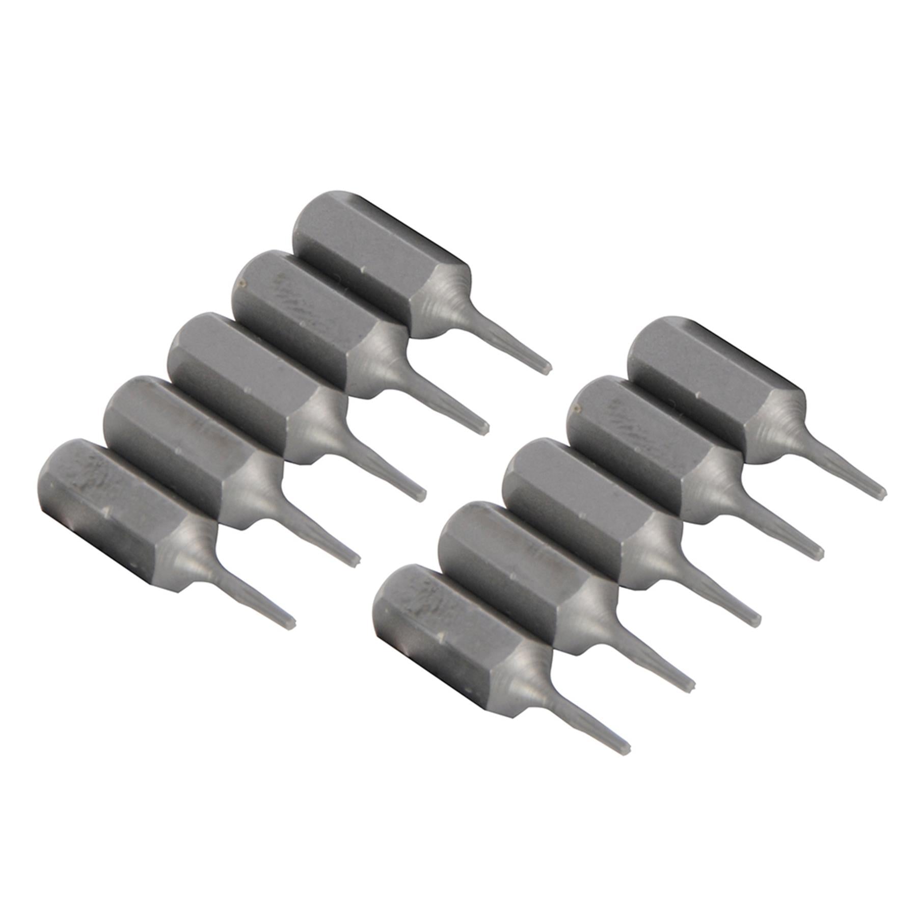 10 PACK- T4 TRX/TORX Star Chrome Vanadium Screwdriver Bits- ¼” Hex Steel Shank