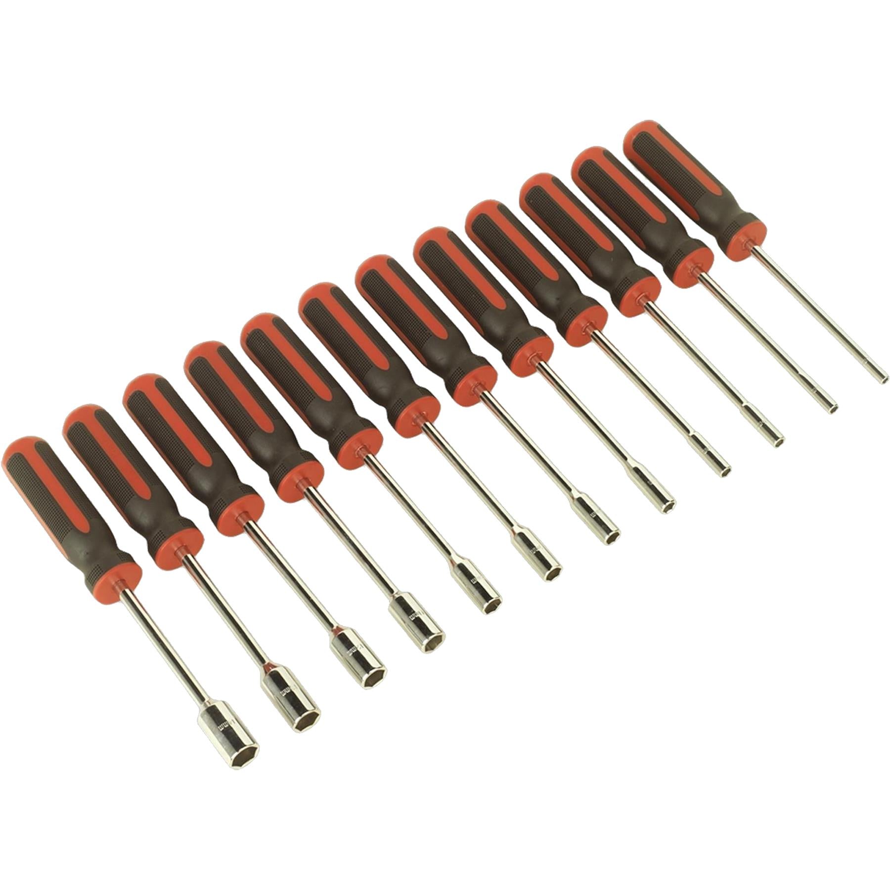 Sealey 12pc Nut Driver Spinner Screwdriver Set 4-14mm Hex 240mm Length AK4911