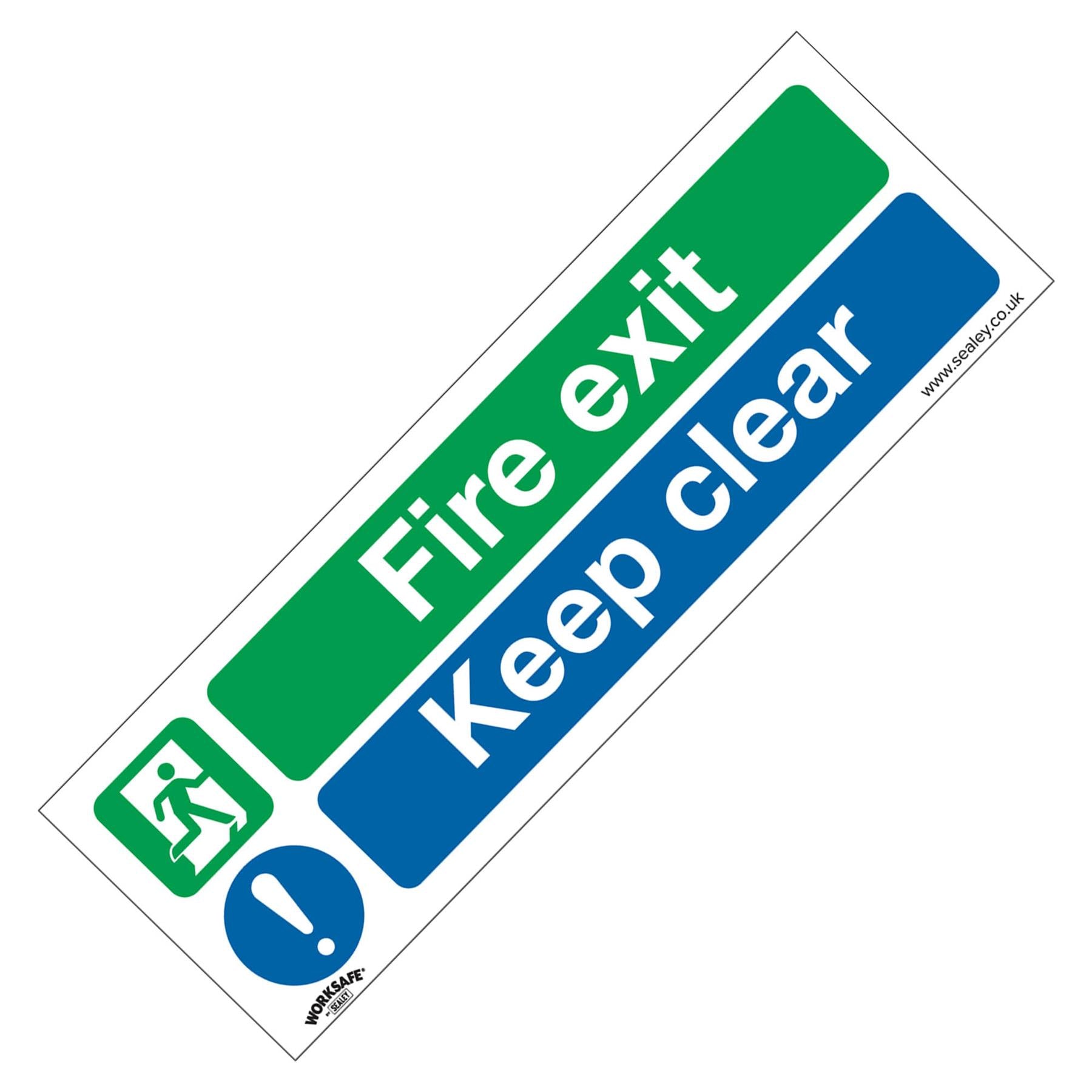 Safe Conditions Safety Sign - Fire Exit Keep Clear - Rigid Plastic