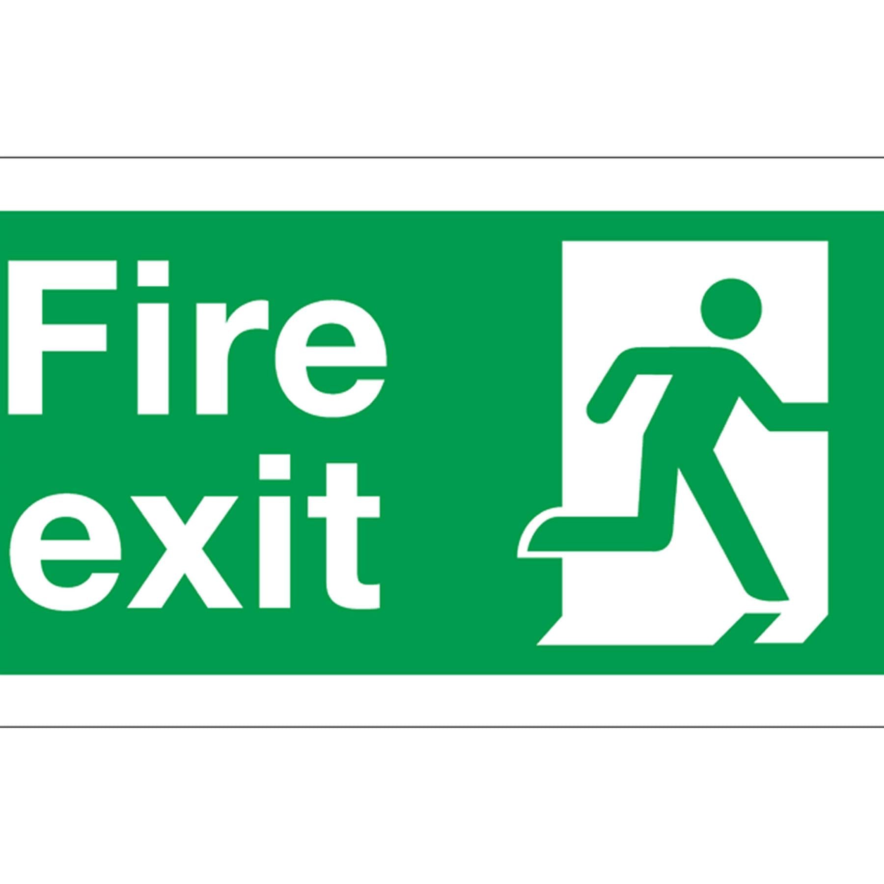 Sealey Safety Sign - Fire Exit (Down Right) - Rigid Plas - Pk of 10