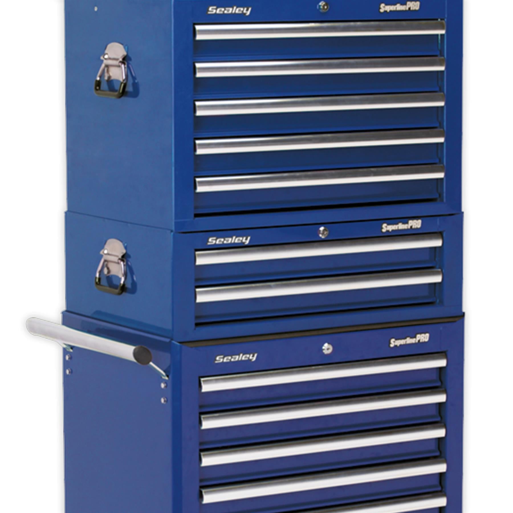 Sealey Topchest, Mid-Box & Rollcab Combination 14 Drawer - Blue