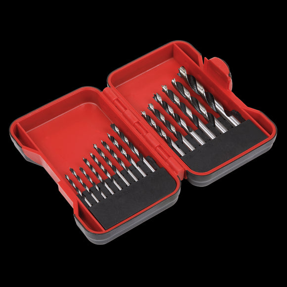 Sealey Brad Point Wood Drill Bit Set 15pc
