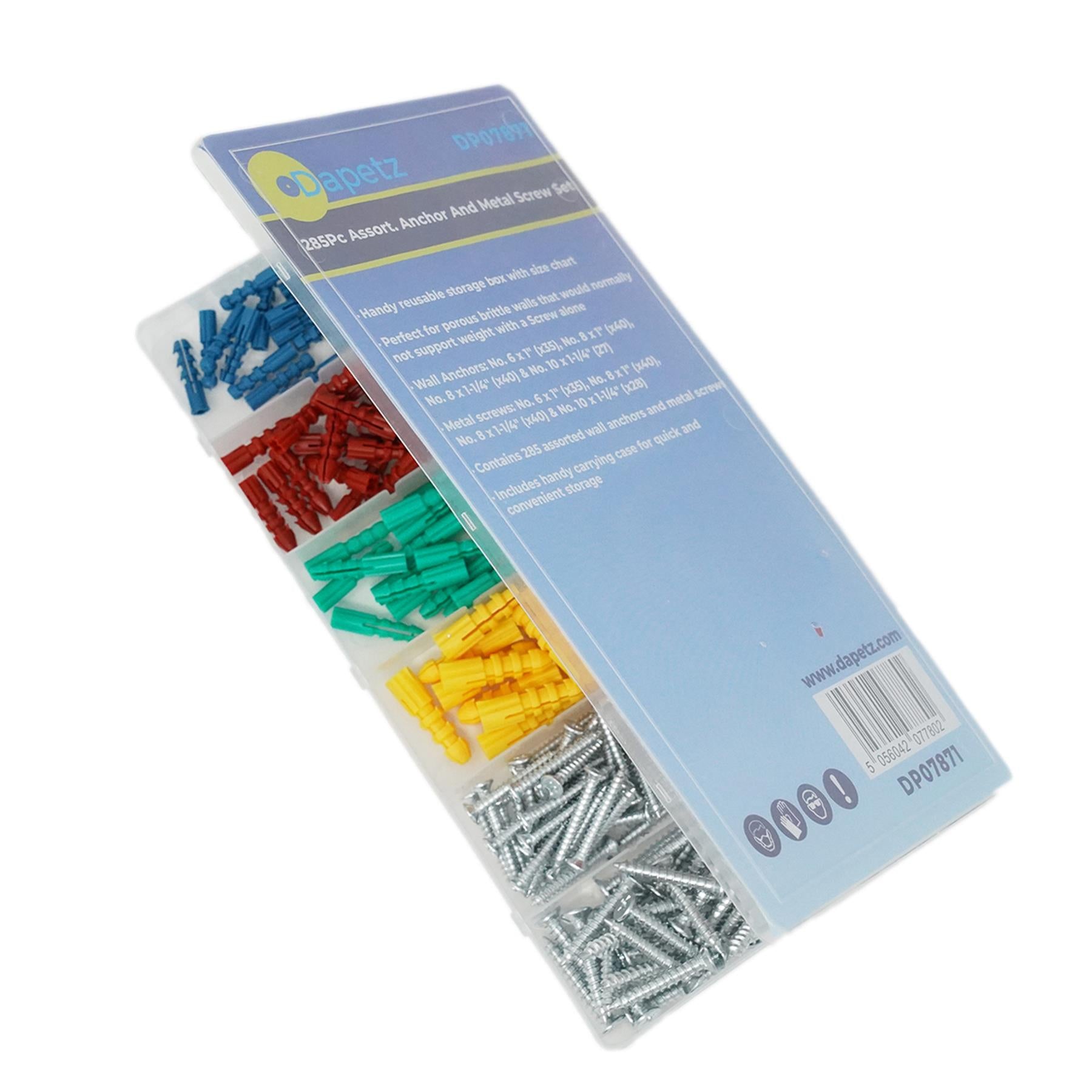 Wall Plugs Assorted Raw Rawl Plugs With Screws 285pc Rawl Plugs And Screws Set