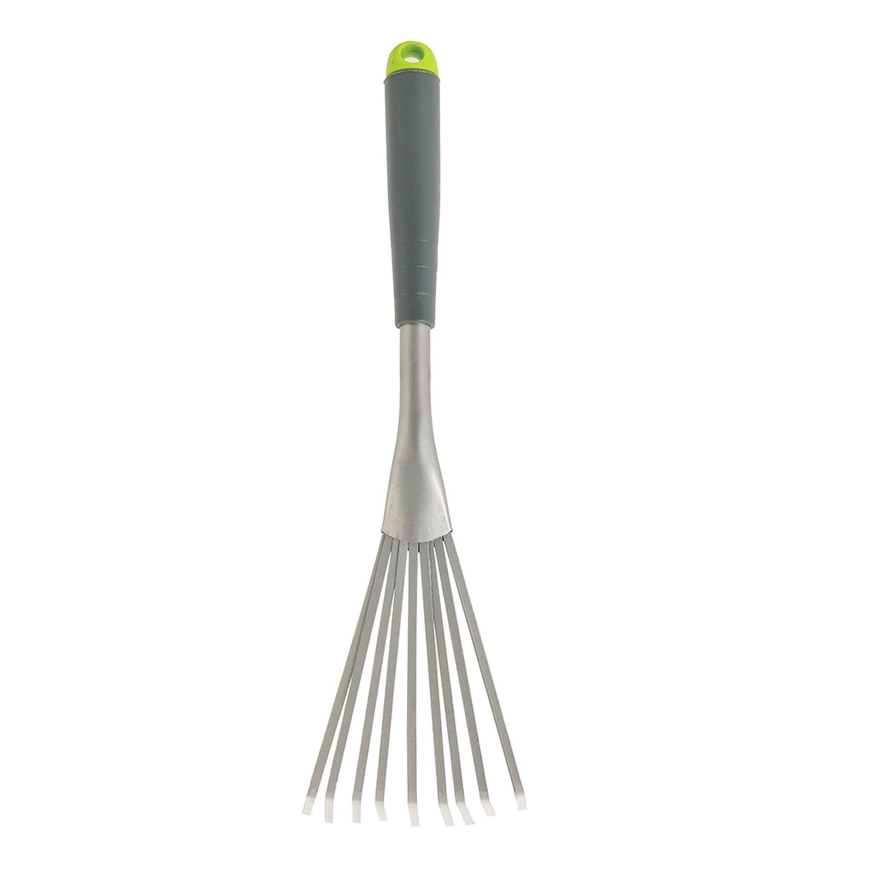 Hand Shrub Rake 390mm Gardening Tool Corrosion-Resistant Nine-Teeth Fan Rake