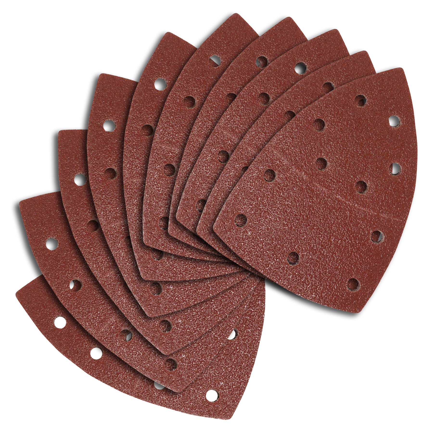 120Grit Hook & Loop Multi-Sander Sheets 102 x 62mm, 93mm 10pk w/ 11 Punched Hole