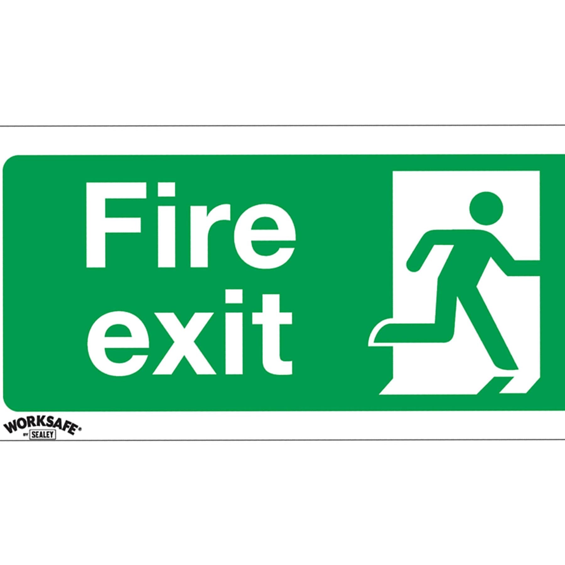 Safe Conditions Safety Sign - Fire Exit (Down Right) - Self-Adhesive Vinyl