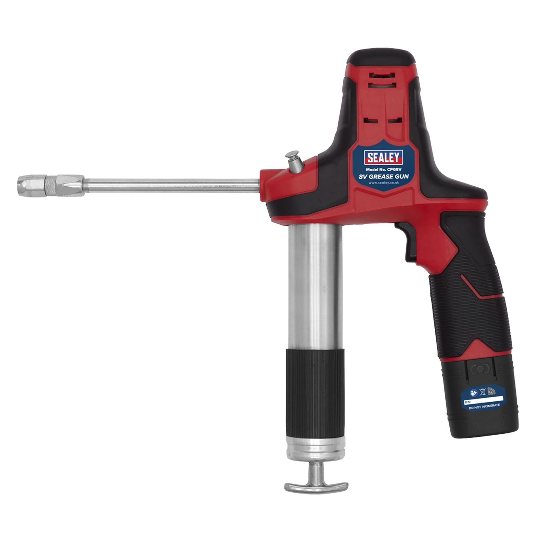 Professional Cordless Grease Gun 8V Sealey Lightweight
