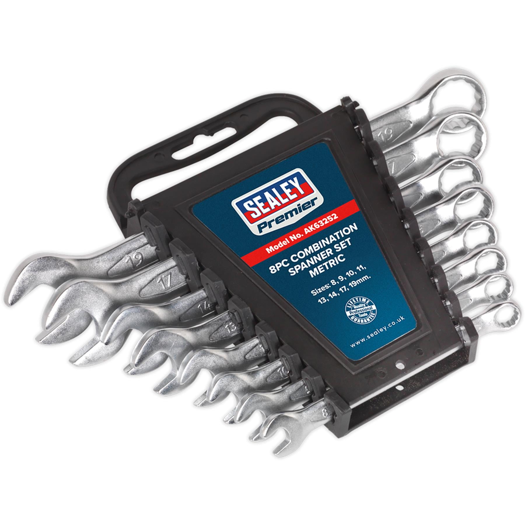 Sealey Combination Spanner Set 8pc Cold Stamped Metric