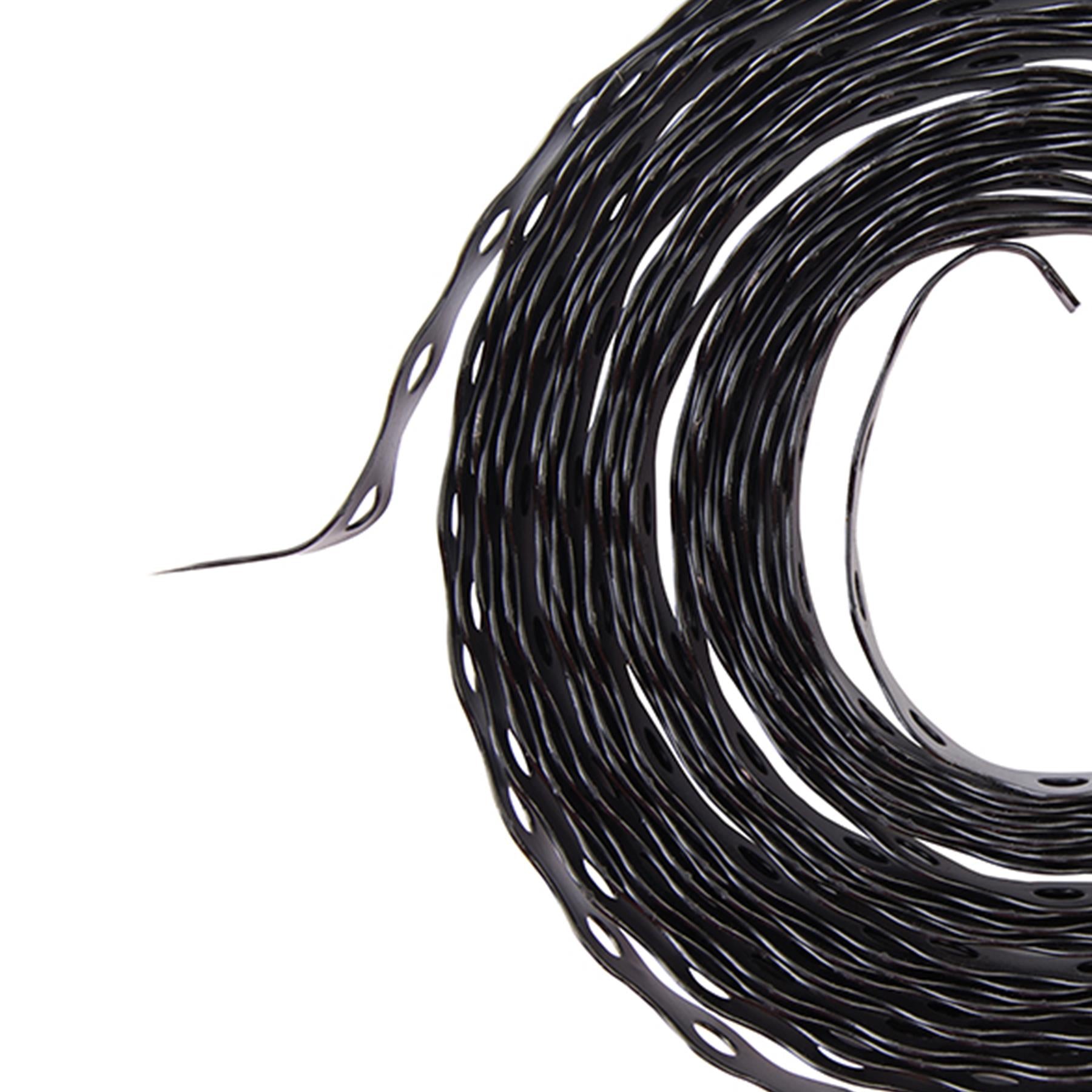 Black Fixing Band Plastic-Coated Galvanised Steel Easy To Bend / Twist 12mmx10M