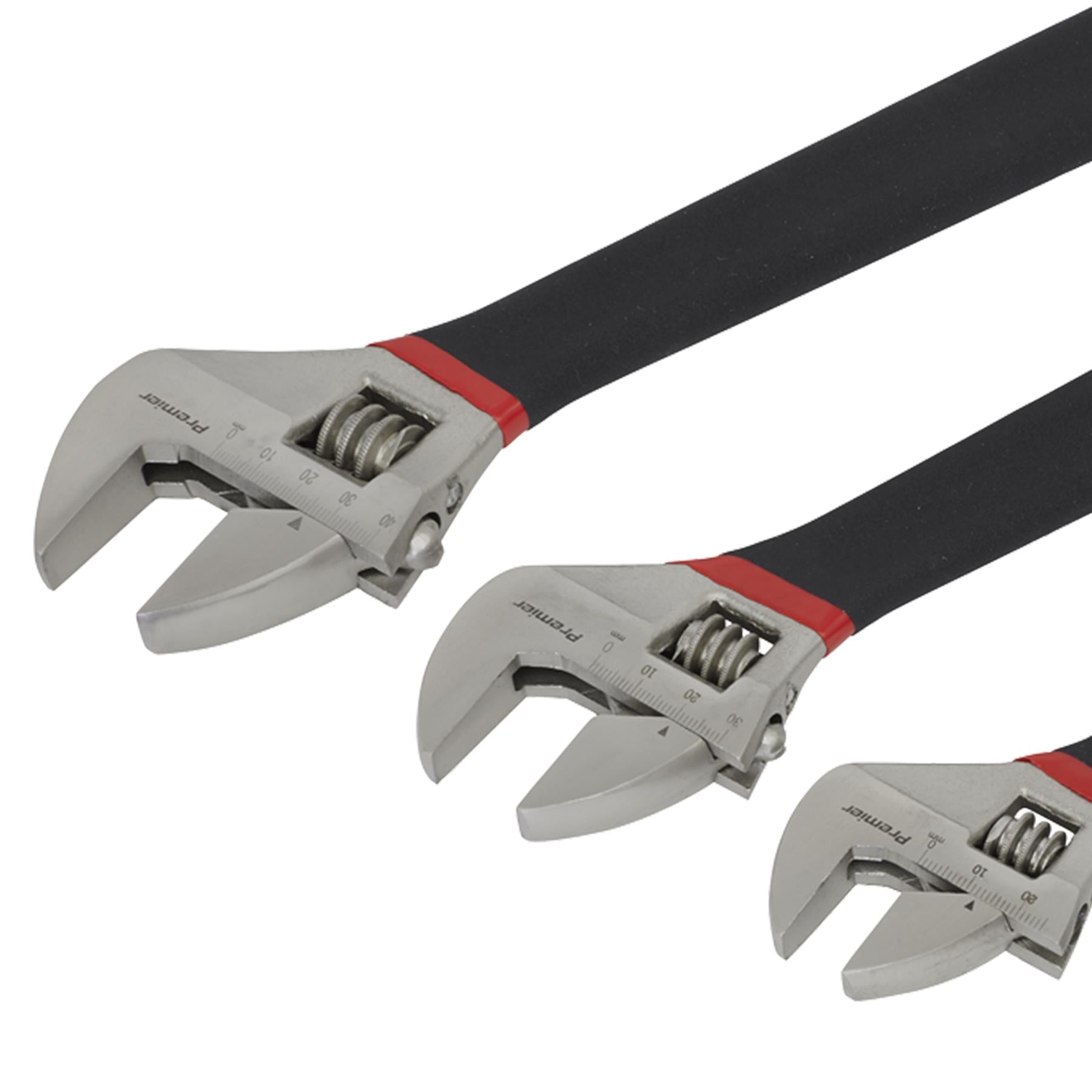 Sealey Adjustable Wrench Set 4pc Ni-Fe Finish