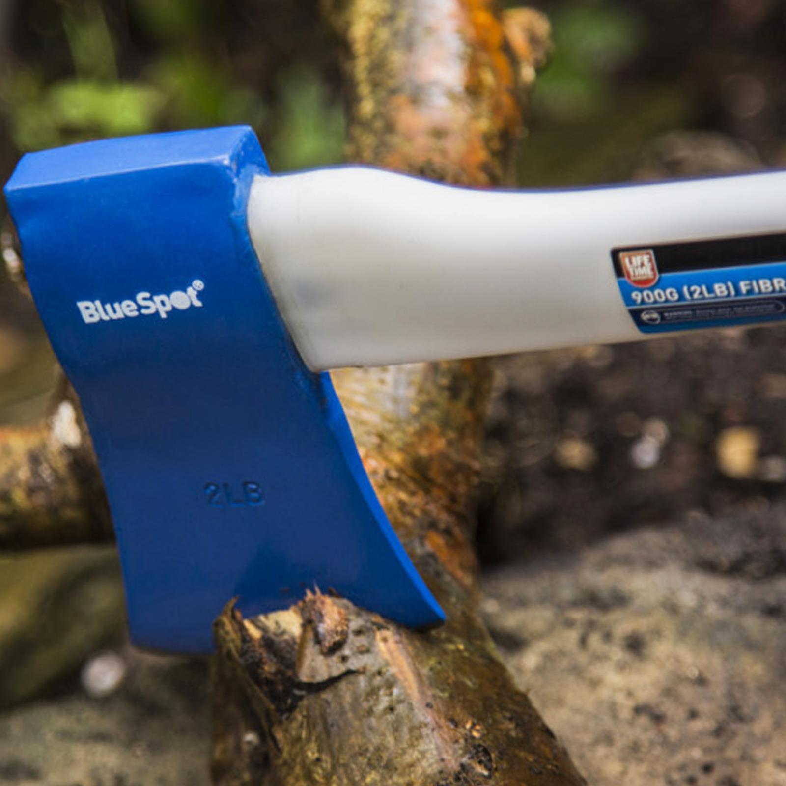 0.9kg 2lb Fibreglass Felling Axe Wood Splitter Shock Absorbtion Bluespot