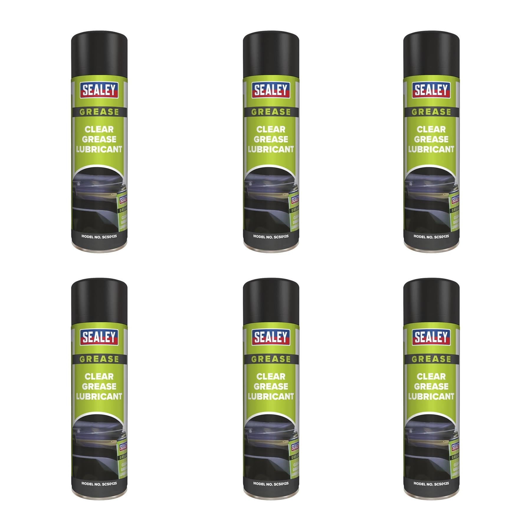 Sealey Clear Grease Lubricant 500ml Pack of 6