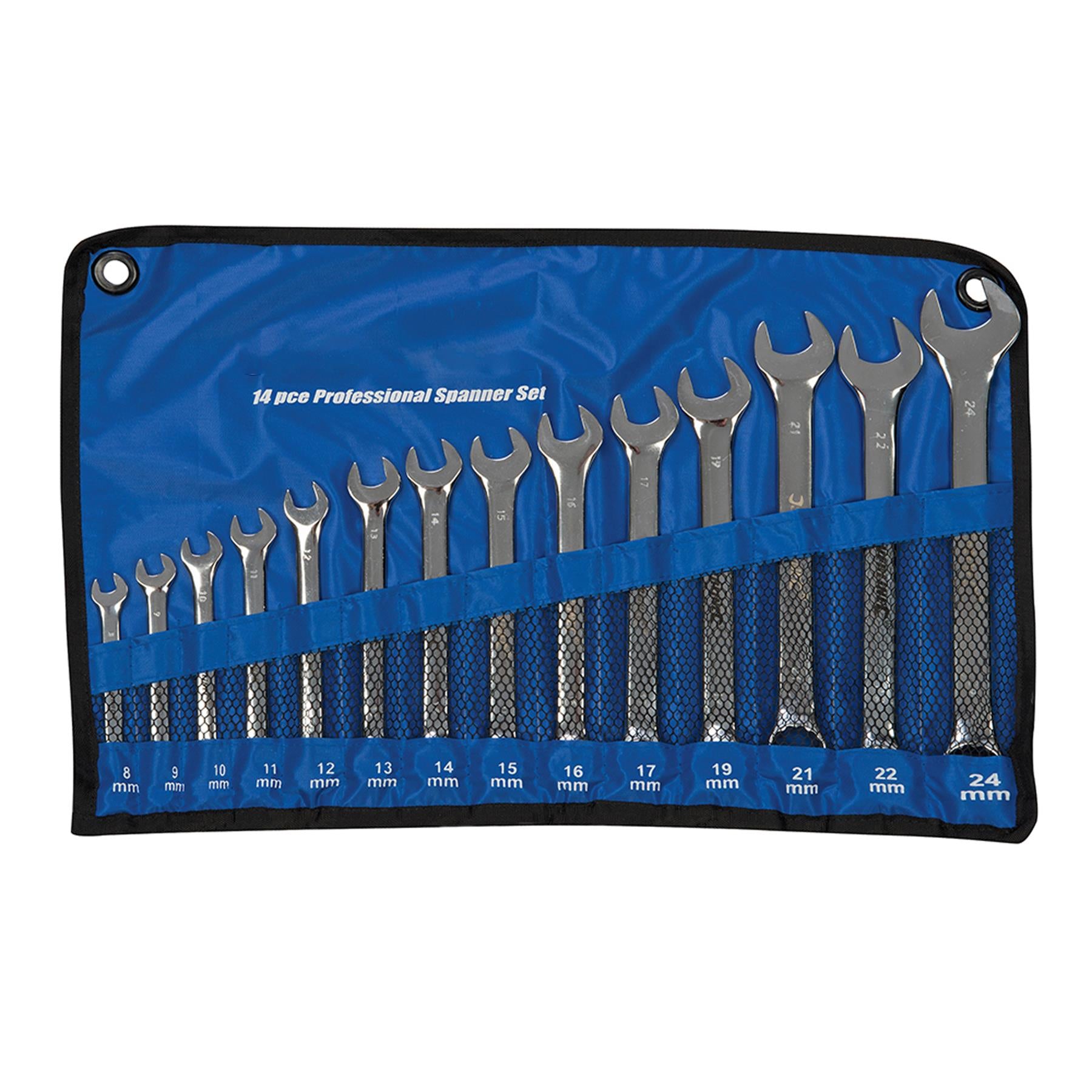 14 Pce Pro Cr-V Metric Combination Spanner Set 8-24mm (Sp50)