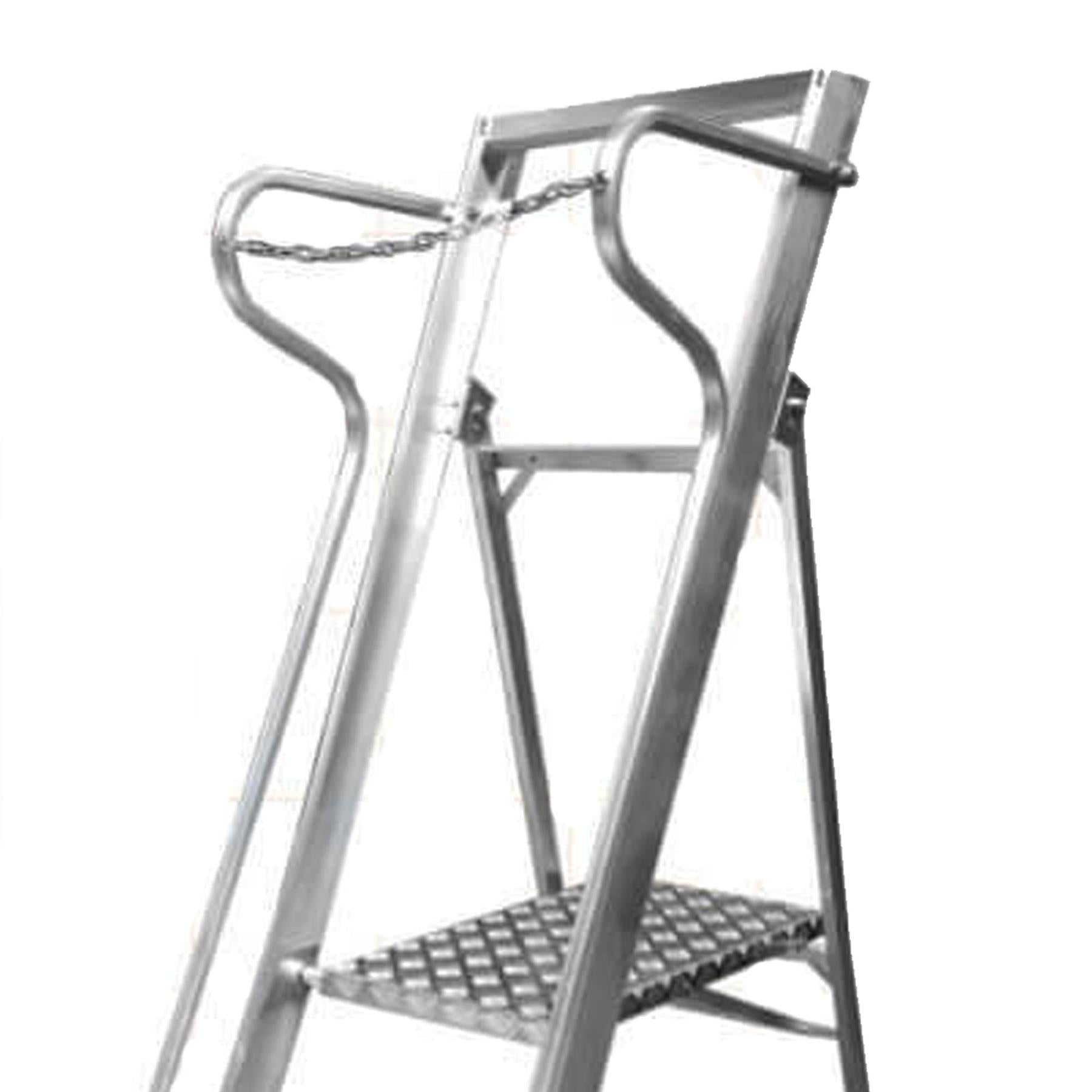 Dapetz PRo 3 Tread Aluminium Wide Platform Step Ladder 1.98m, With Handrail