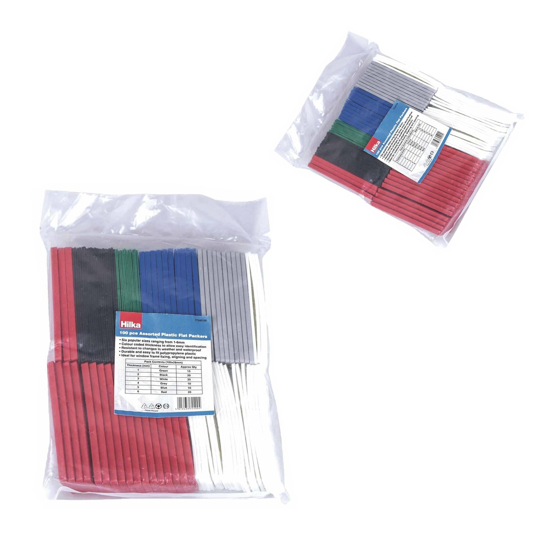 Assorted Plastic Packers 100 Pce Glazing Dry Lining Frame Fixing
