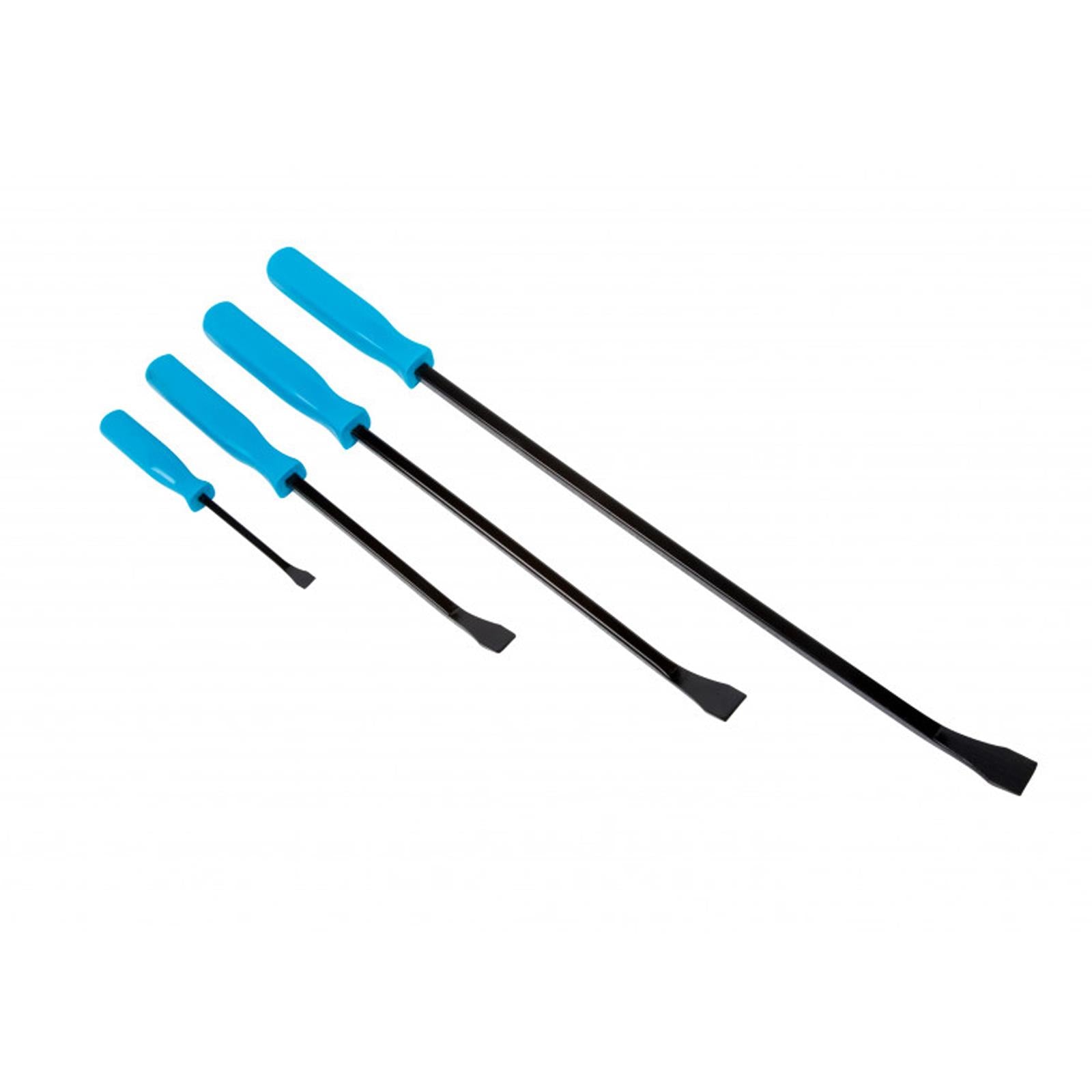 BlueSpot 4Pce Heavy Duty Pry Bar Set Wrecking Crow Bar 200 300 450 & 600mm PVC Handle
