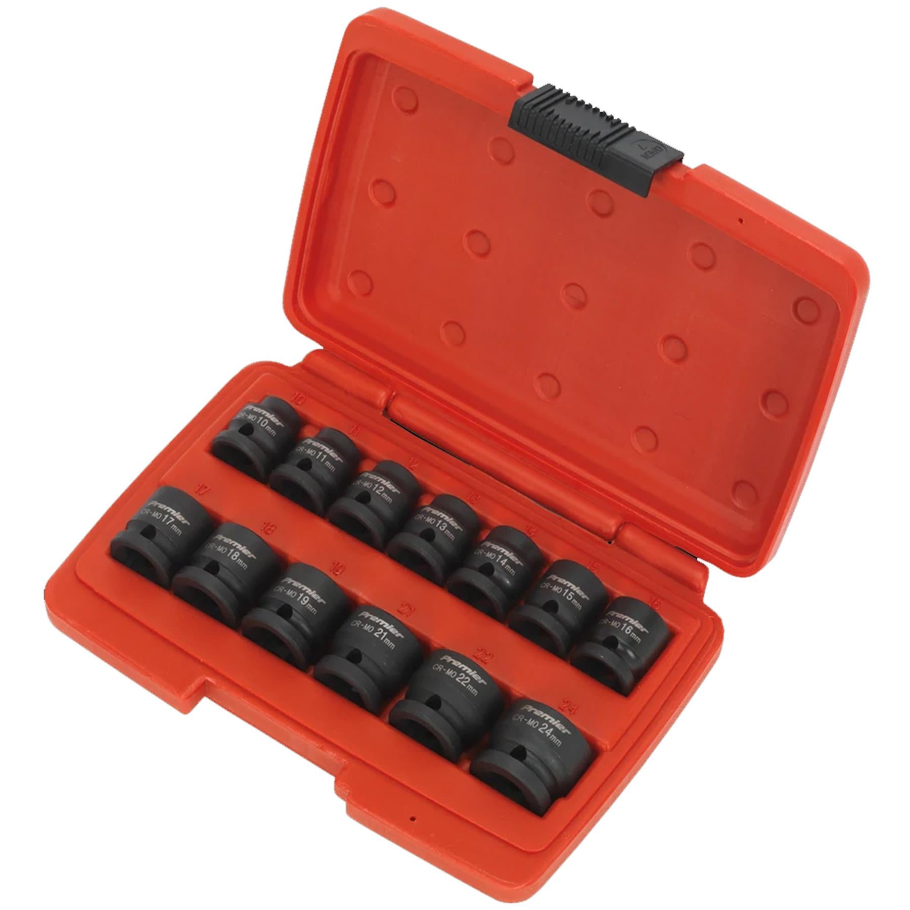 Sealey Impact Socket Set 13pc 1/2"Sq Drive Low Profile Metric