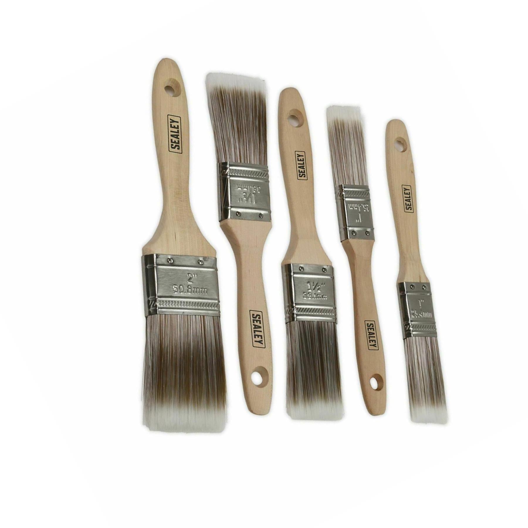 Sealey Wooden Handle Paint Brush Set 5pc