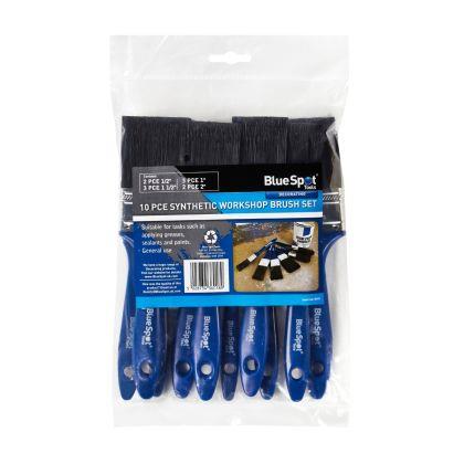 Blue Spot 10 PCE Synthetic Workshop Brush Set (2 PCE 1/2", 3 PCE 1", 3 PCE 1 1/2", 2 PCE 2")