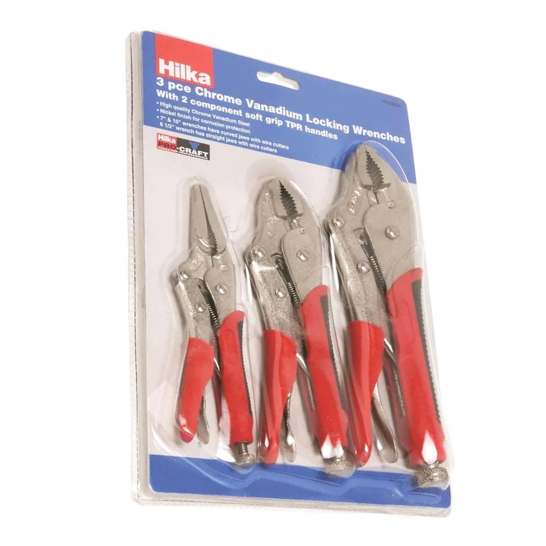 Mole Grip Vice Wrench Set - 3 Piece Heavy Duty Locking Pliers Hilka Pro-Craft