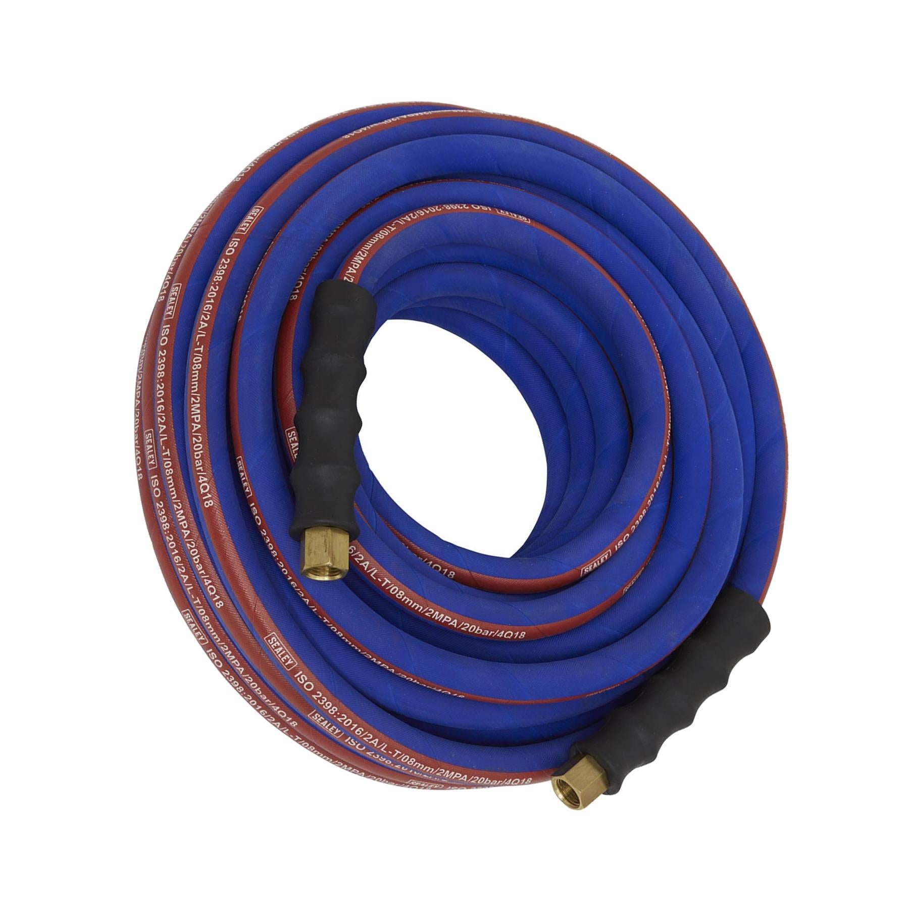 Sealey Extra Heavy Duty Rubber Air Compressor Hose 15m x Ø8mm with 1/4"BSP