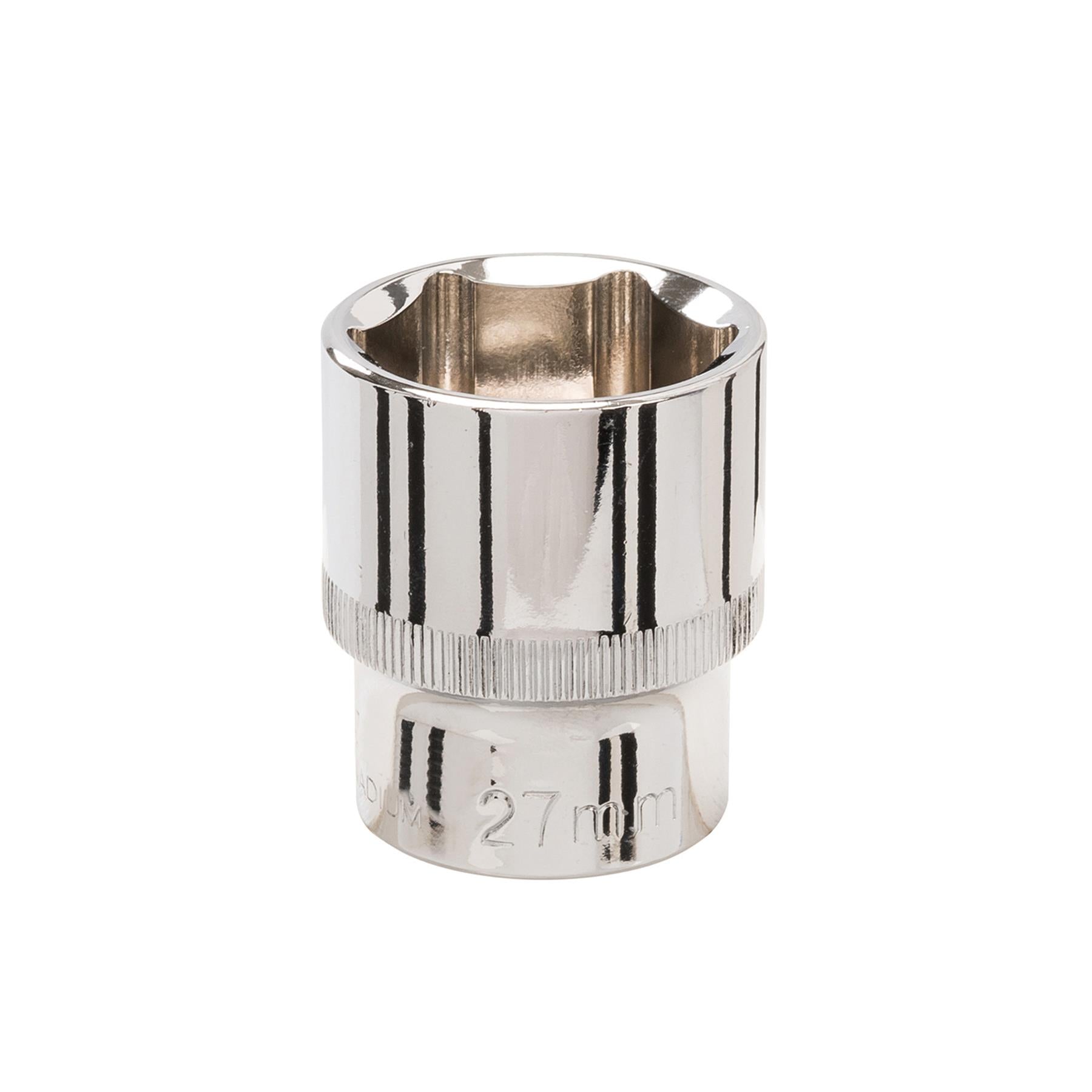 Socket 1/2" Drive Metric Hex Square 27mm Individual Hex Polished Crv Quality