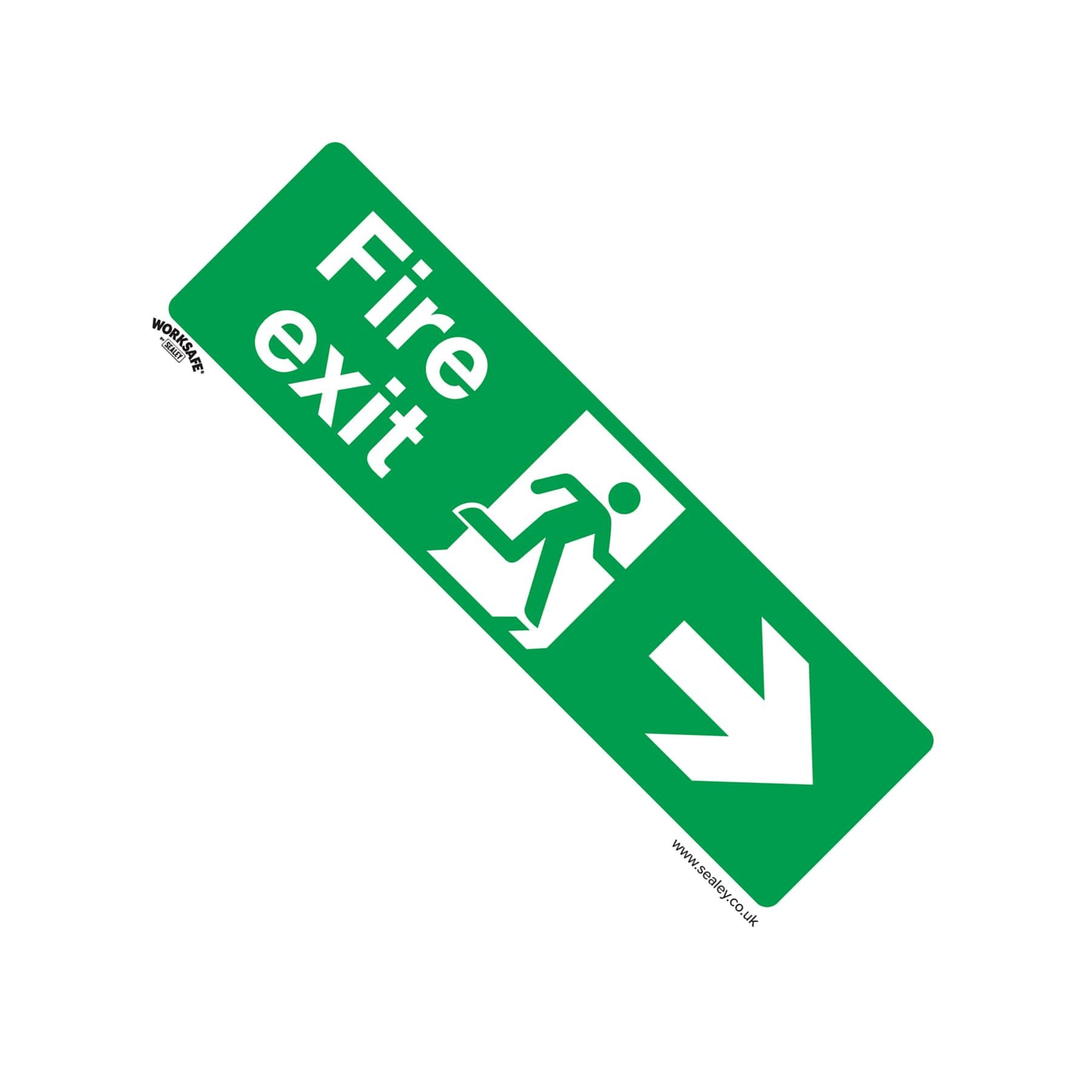 Safe Conditions Safety Sign - Fire Exit (Right) - Self-Adhesive Vinyl