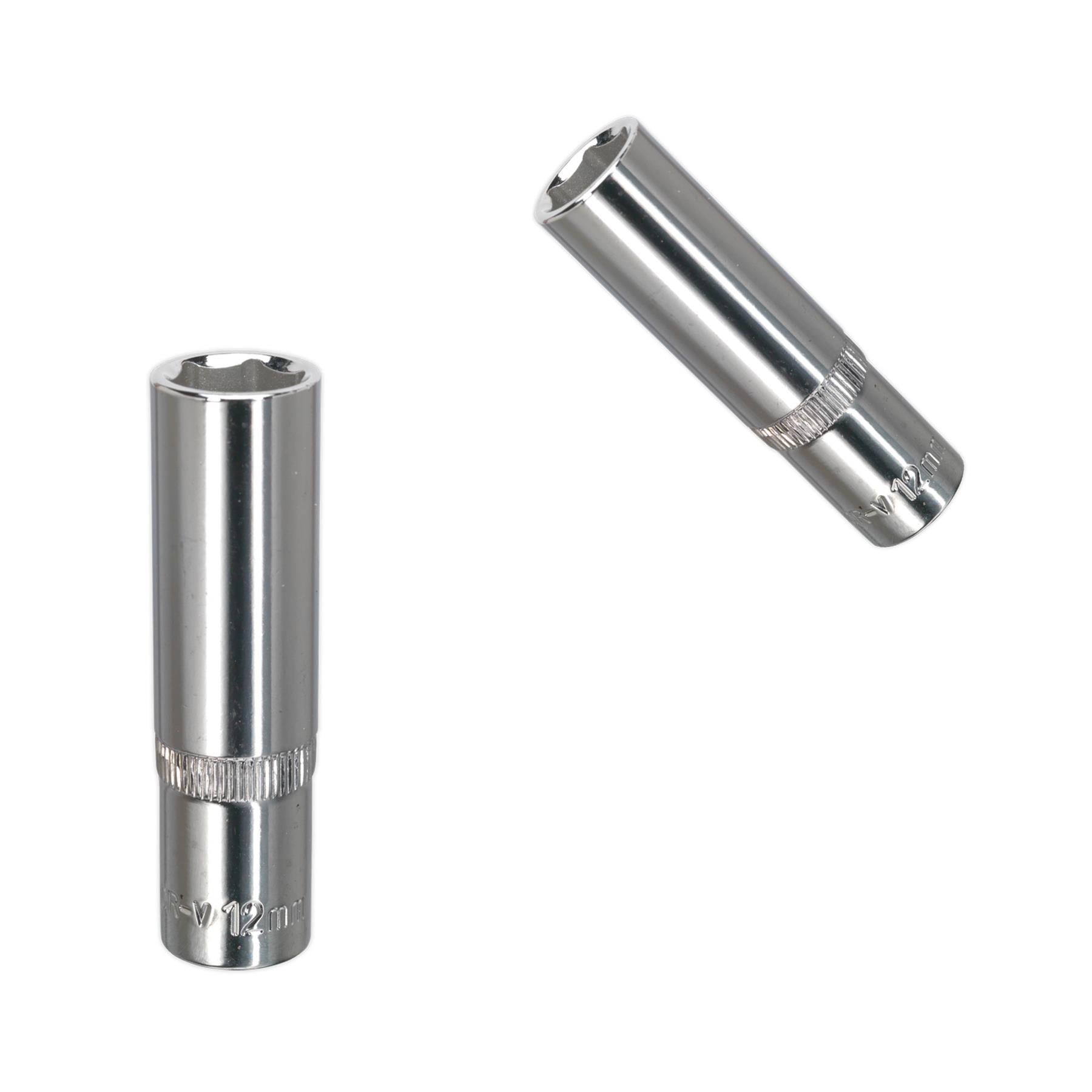 Sealey WallDrive Socket 12mm Deep 3/8"Sq Drive Fully Polished