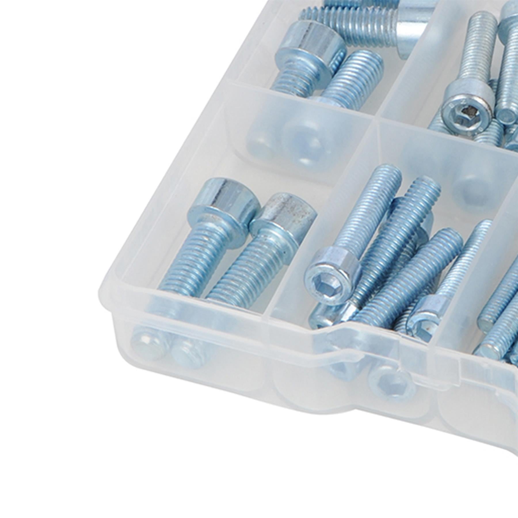 75Pce Cap Screws & Nuts Pack Zinc-Plated Corrosion Resist M5 X 20 To M8 X 30mm