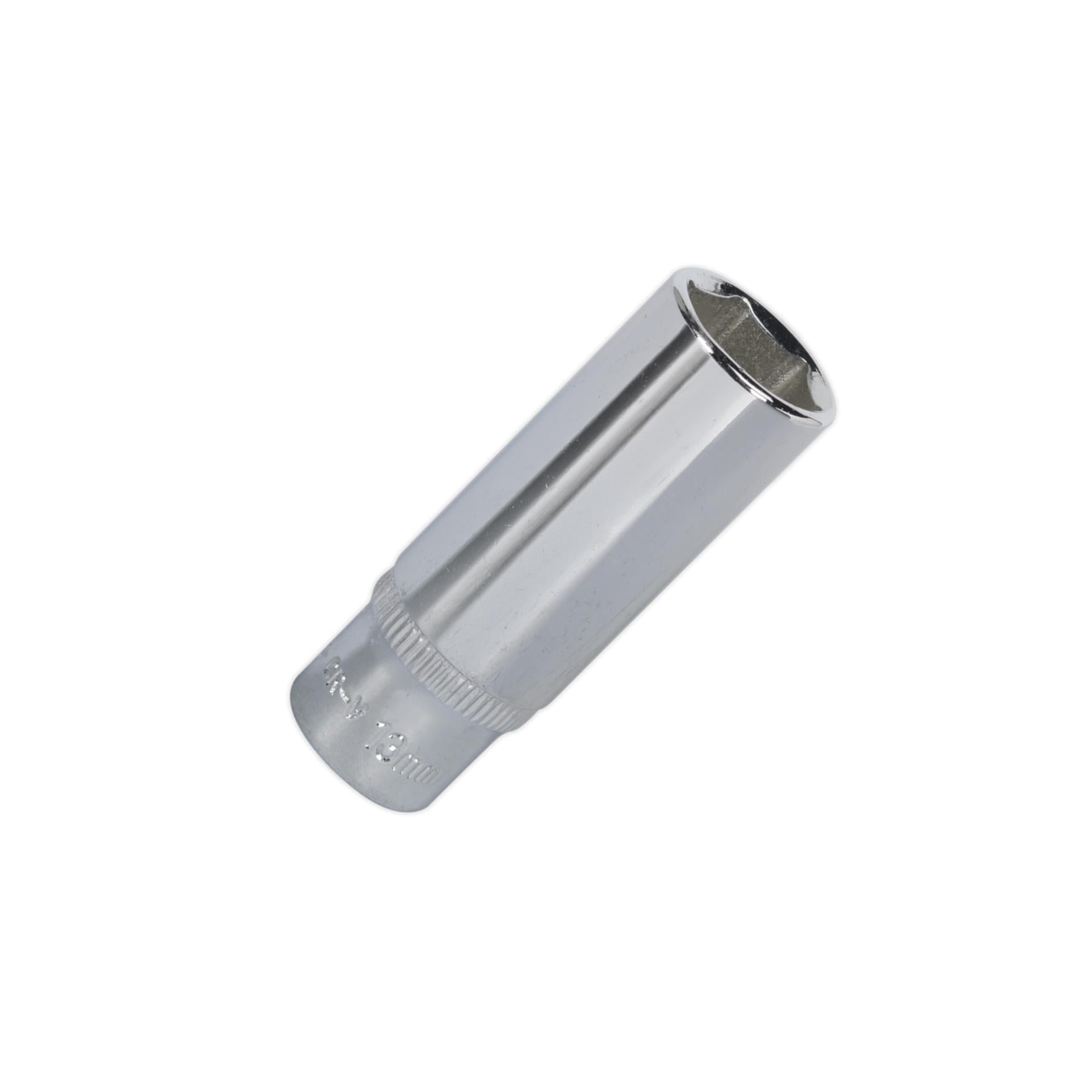 Sealey WallDrive® Socket 13mm Deep 1/4"Sq Drive Fully Polished