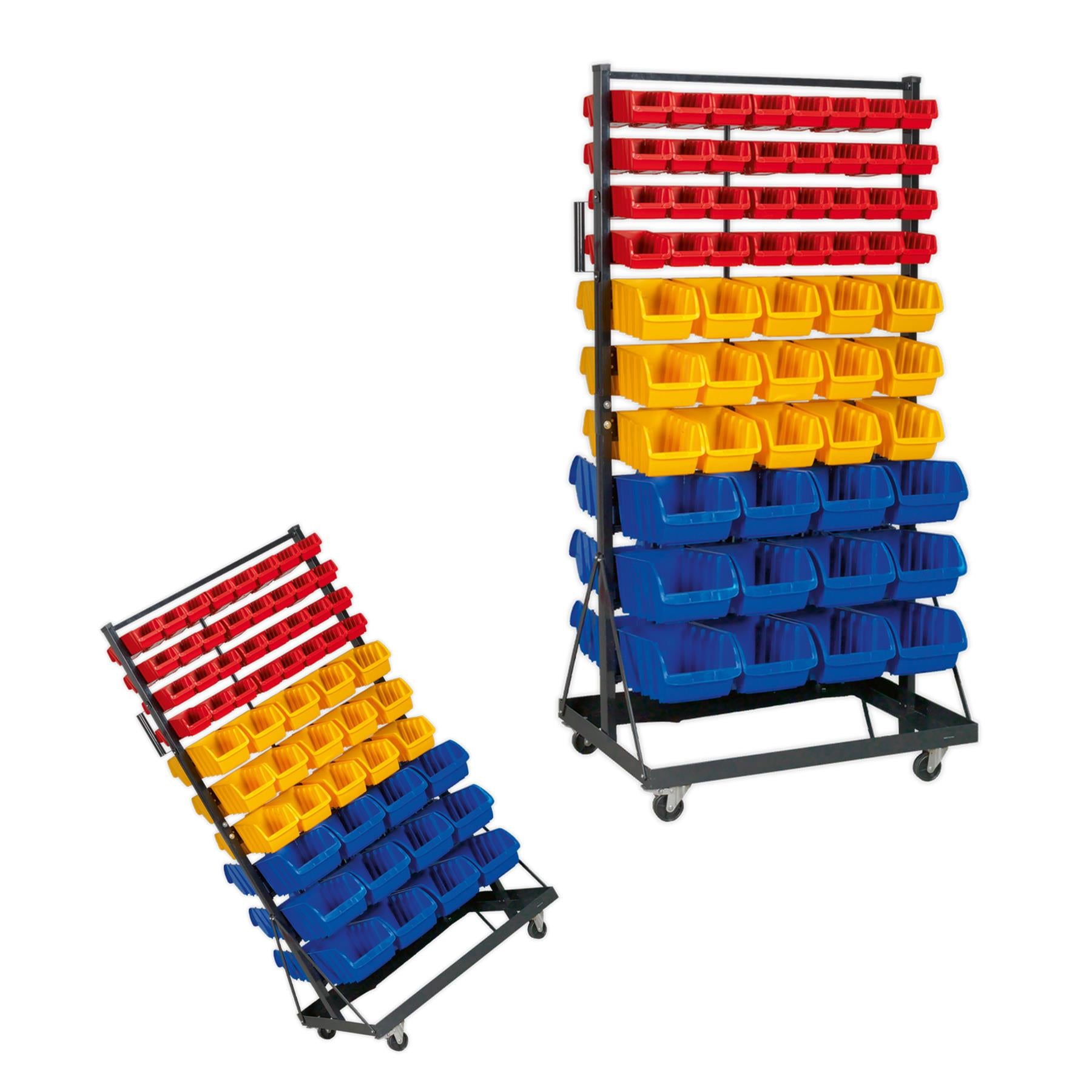 Sealey Mobile Bin Storage System 118 Bin Powder Coated Steel Racking
