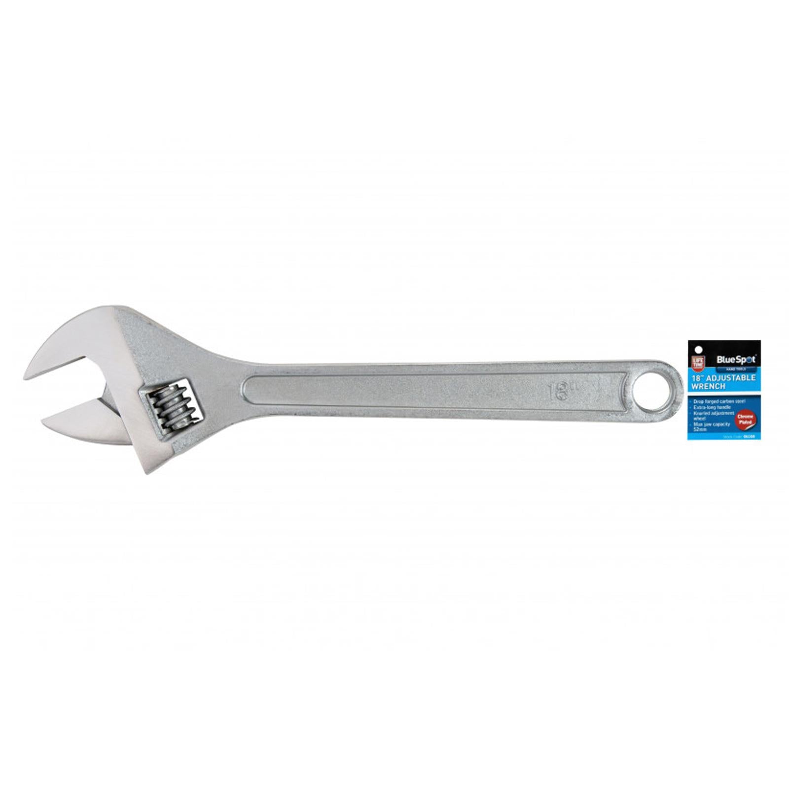 BlueSpot Extra Large Adjustable Wrench 18" 28-52mm Jaw Hand Tool New