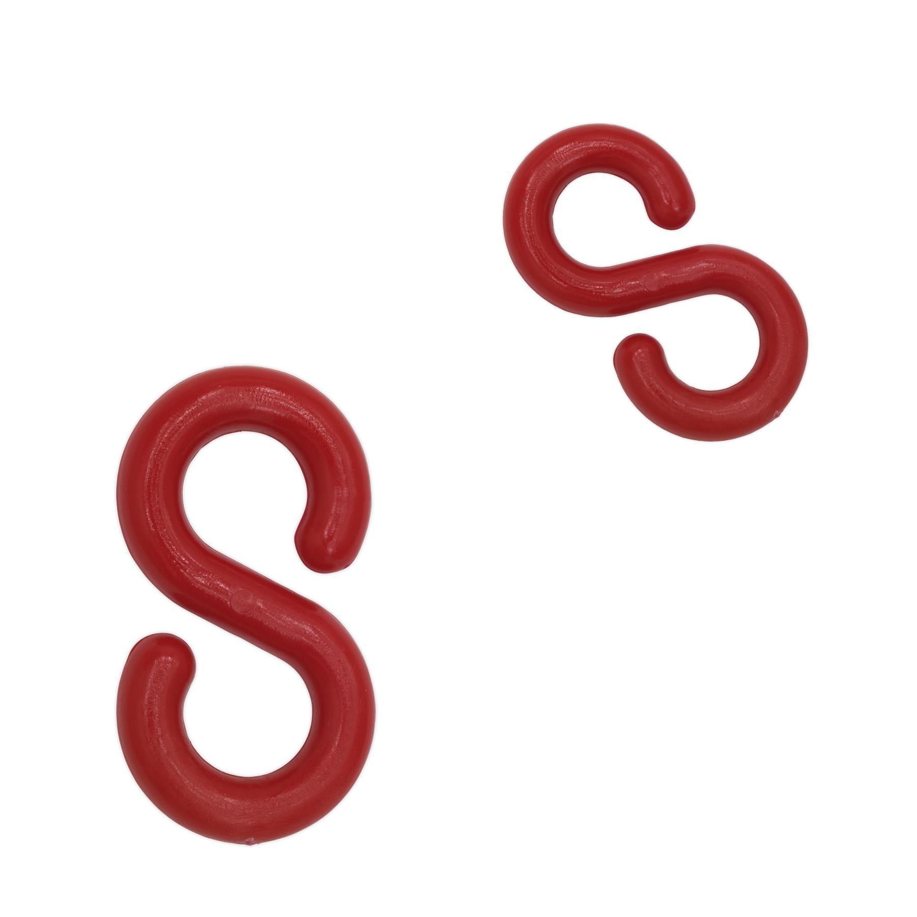 Sealey Plastic Chain S-Hook Red plastic S-hooks Pack of 10