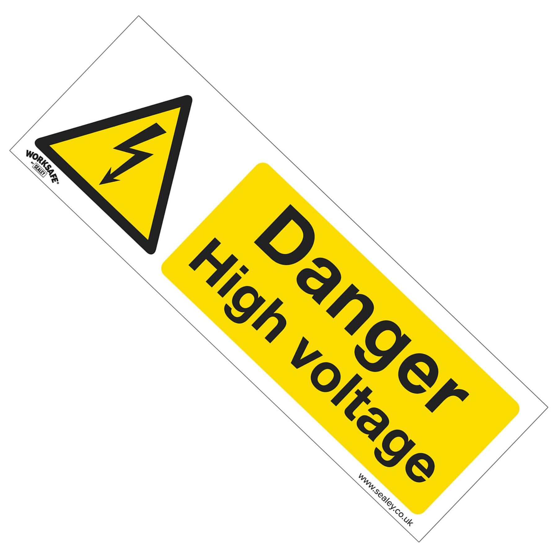 Warning Safety Sign - Danger High Voltage - Rigid Plastic