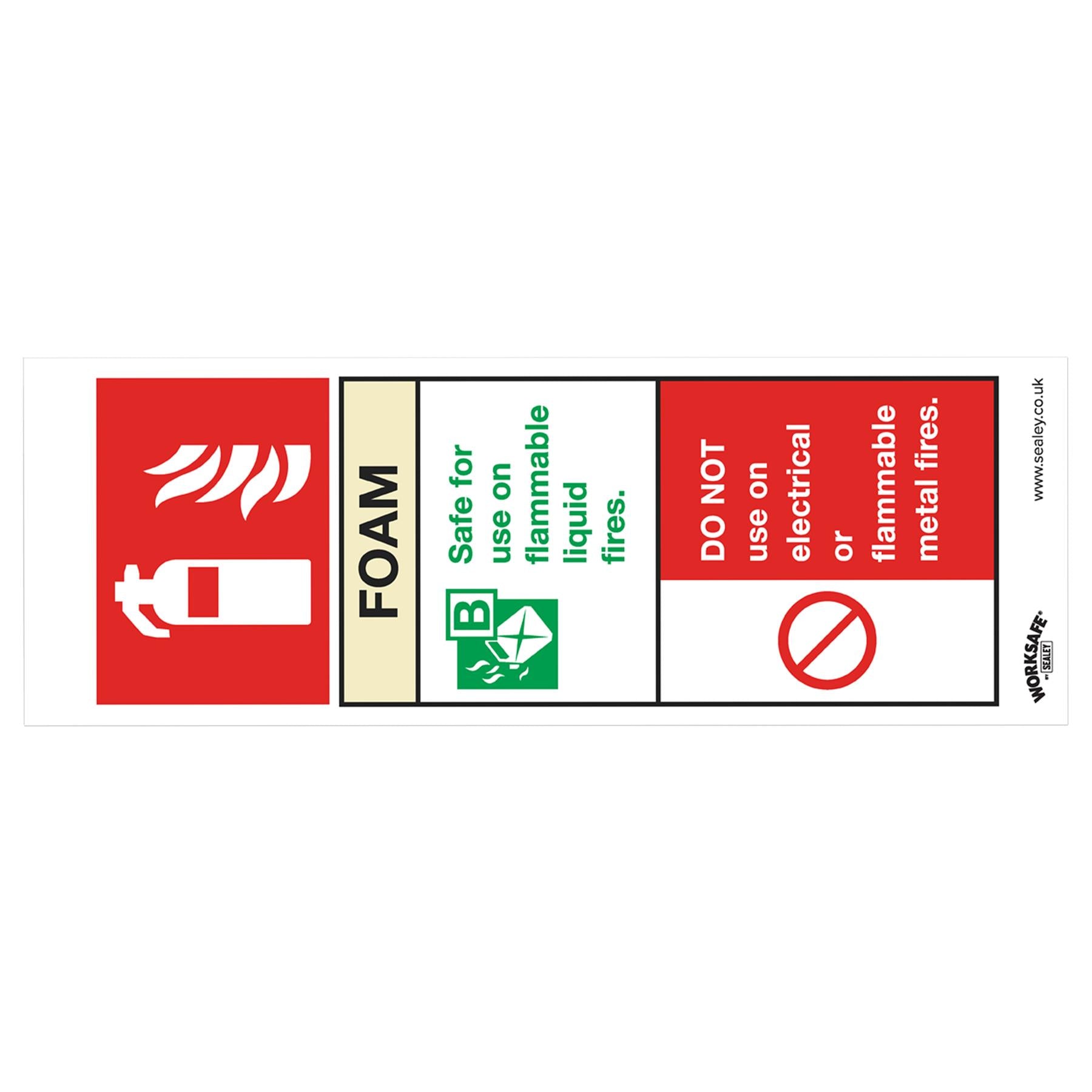 Safe Conditions Safety Sign - Foam Fire Extinguisher - Self-Adhesive Vinyl