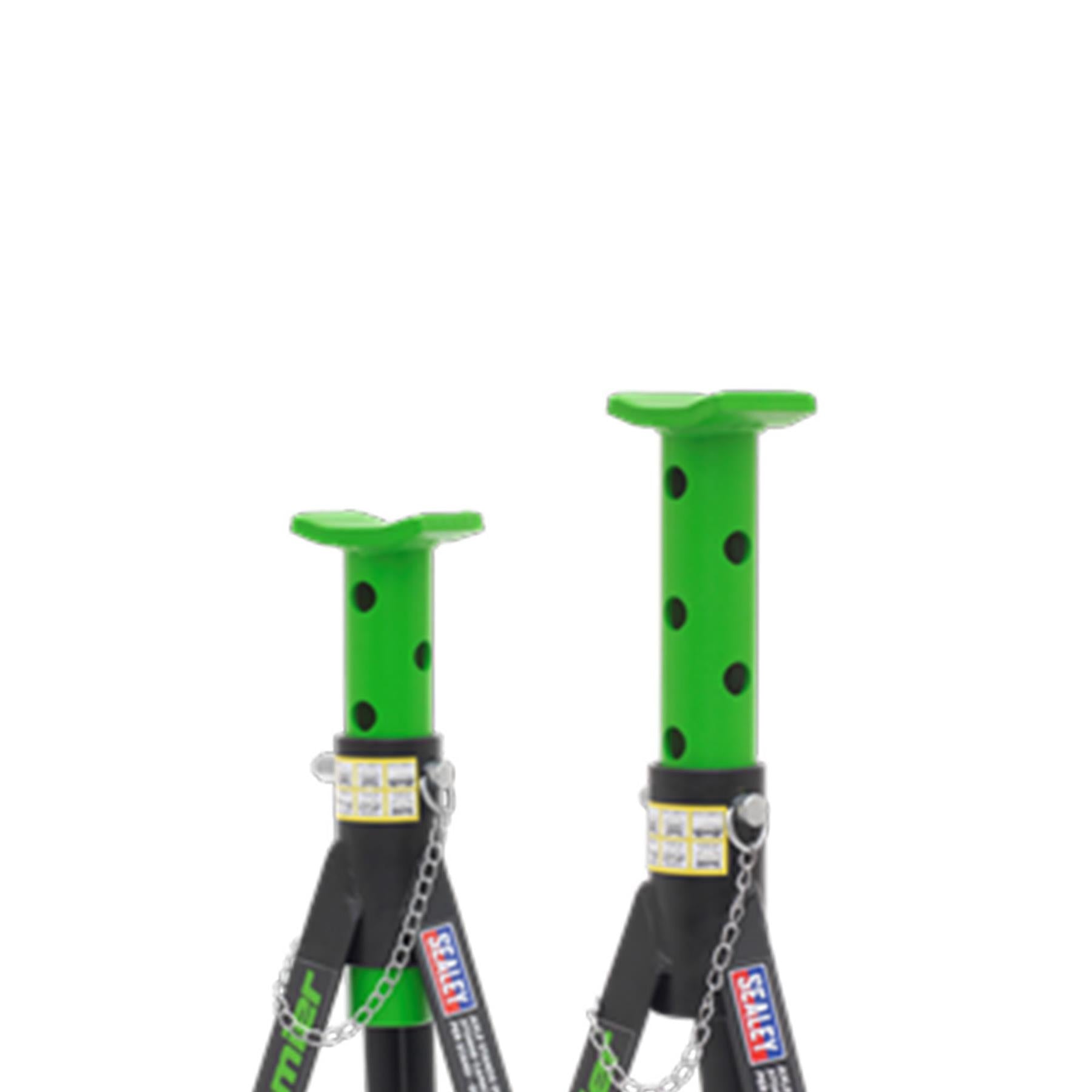 Sealey Axle Stands (Pair) 3tonne Capacity per Stand Green