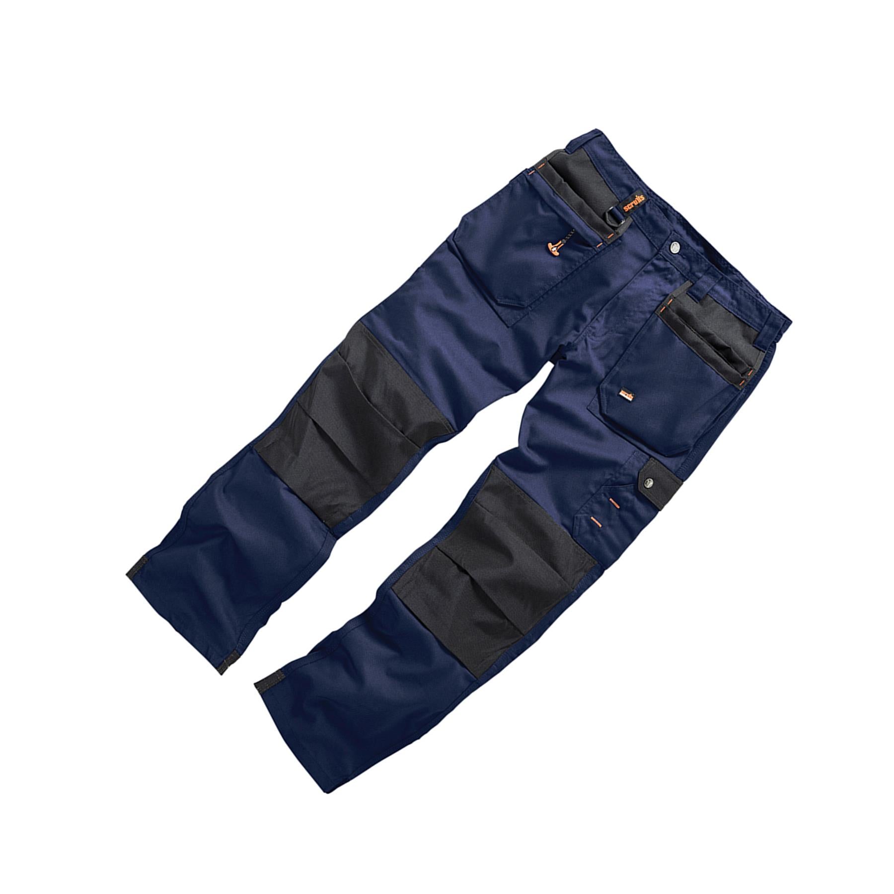 Scruffs Worker Plus Work Trousers 38R Navy Cargo Combat Hard Wearing Trouser
