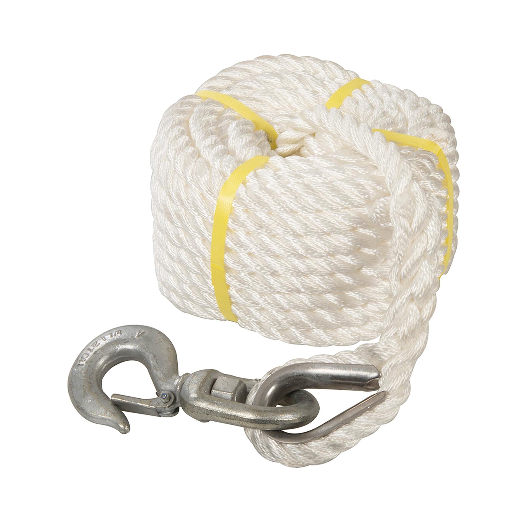 Gin Wheel Rope With Hook Synthetic 20M Lifting Rope 2.5 Tonne Breaking Strenght