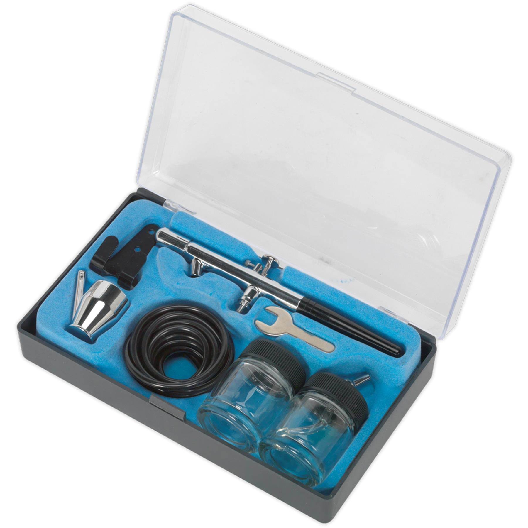 Sealey Airbrush Kit Professional Metal Body With Suction Bottle Without Propellant