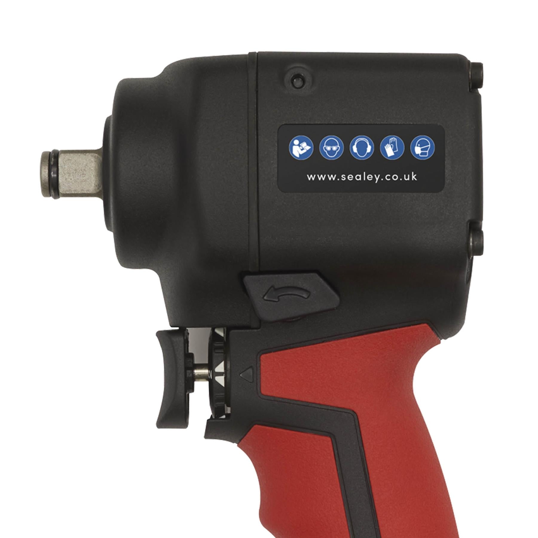 Sealey Air Impact Wrench 1/2"Sq Drive Stubby Twin Hammer