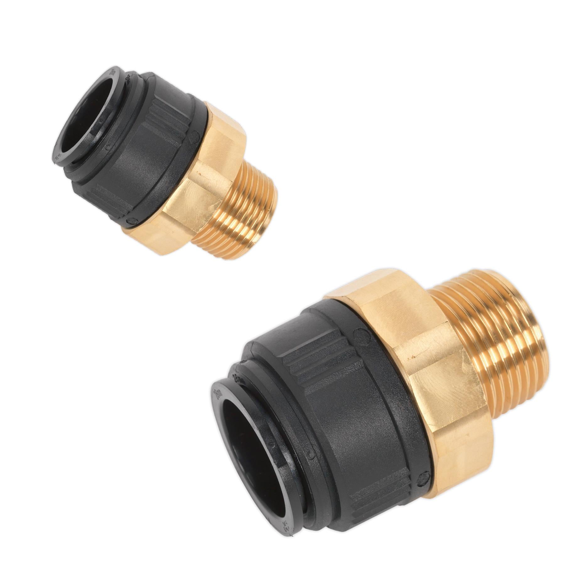 Sealey Straight Adaptor 28mm x 1"BSPT Brass (Speedfit - MM012808N)