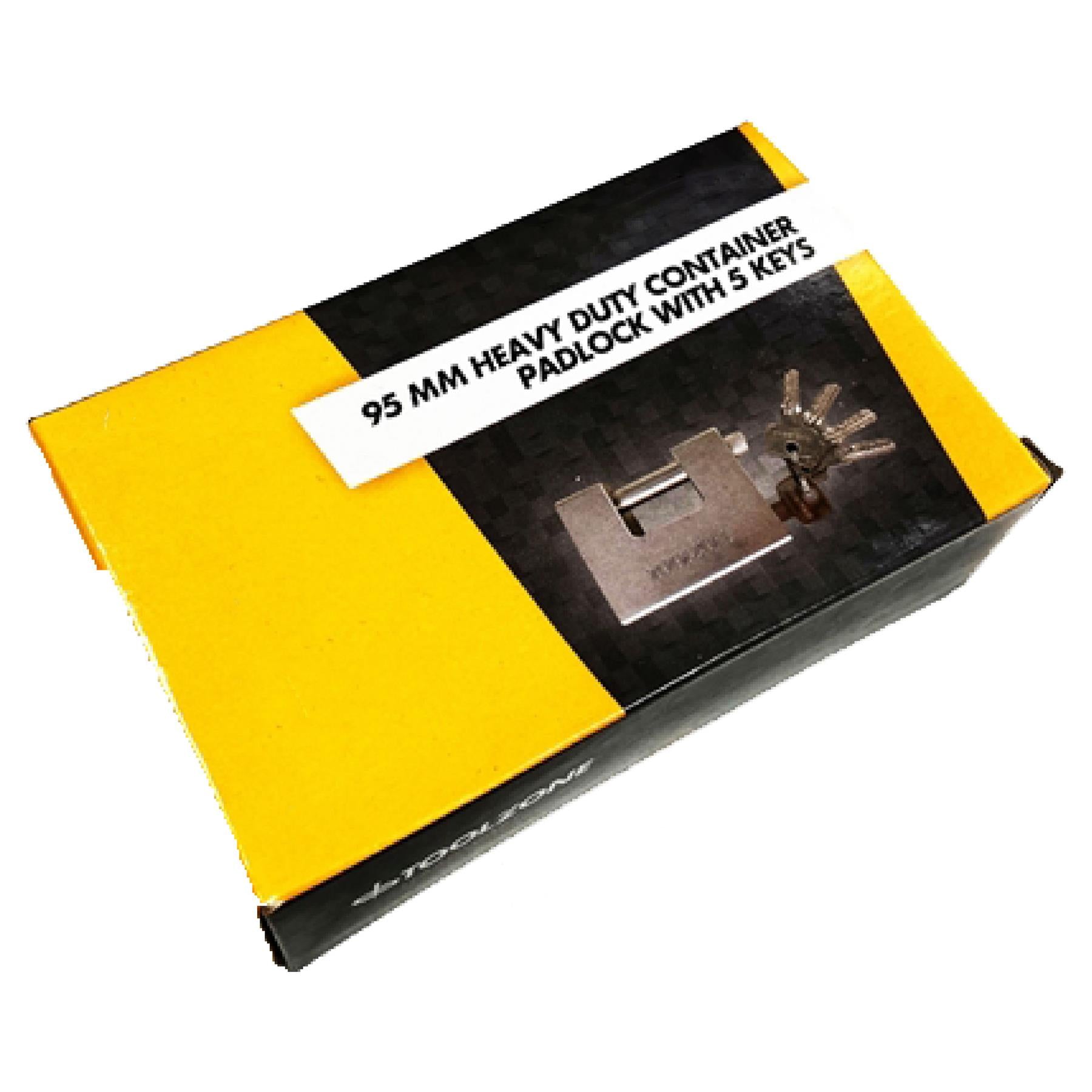 95Mm Heavy Duty Padlock & 5 Keys Armoured Steel Shutter Warehouse Container Lock