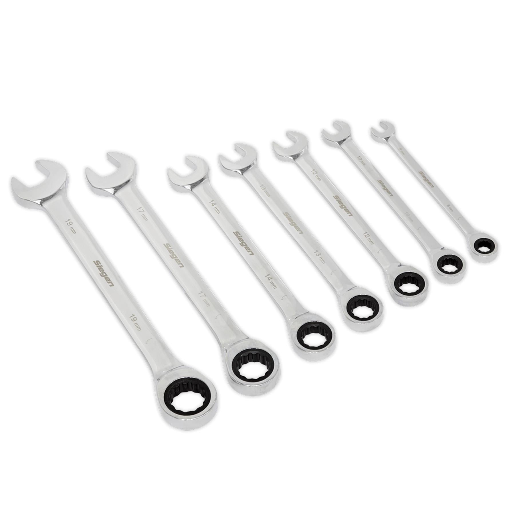 Sealey Ratchet Combination Spanner Set 7pc Metric