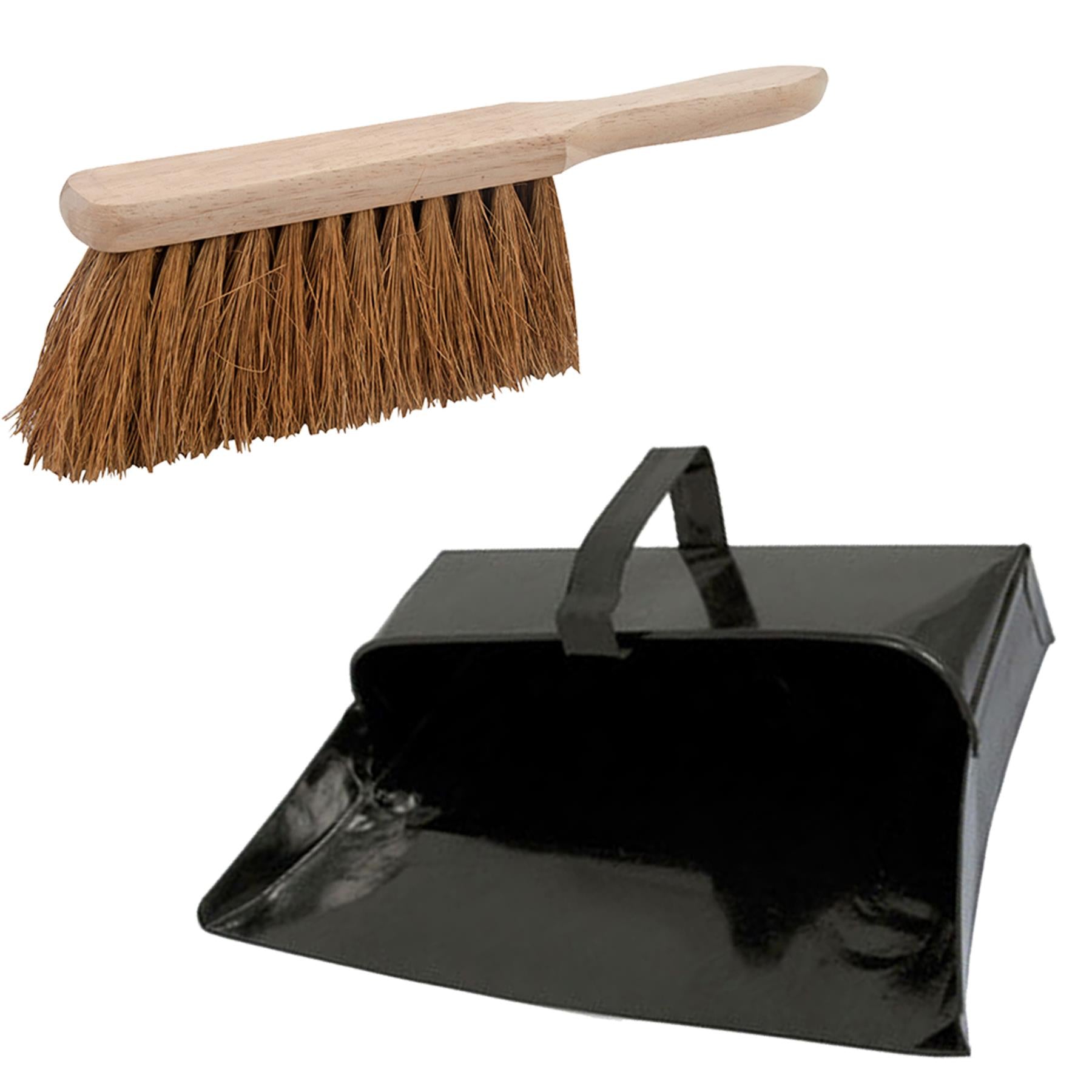 Strong Trade Metal Dustpan And Soft Wooden Hand Brush Dustpan Set