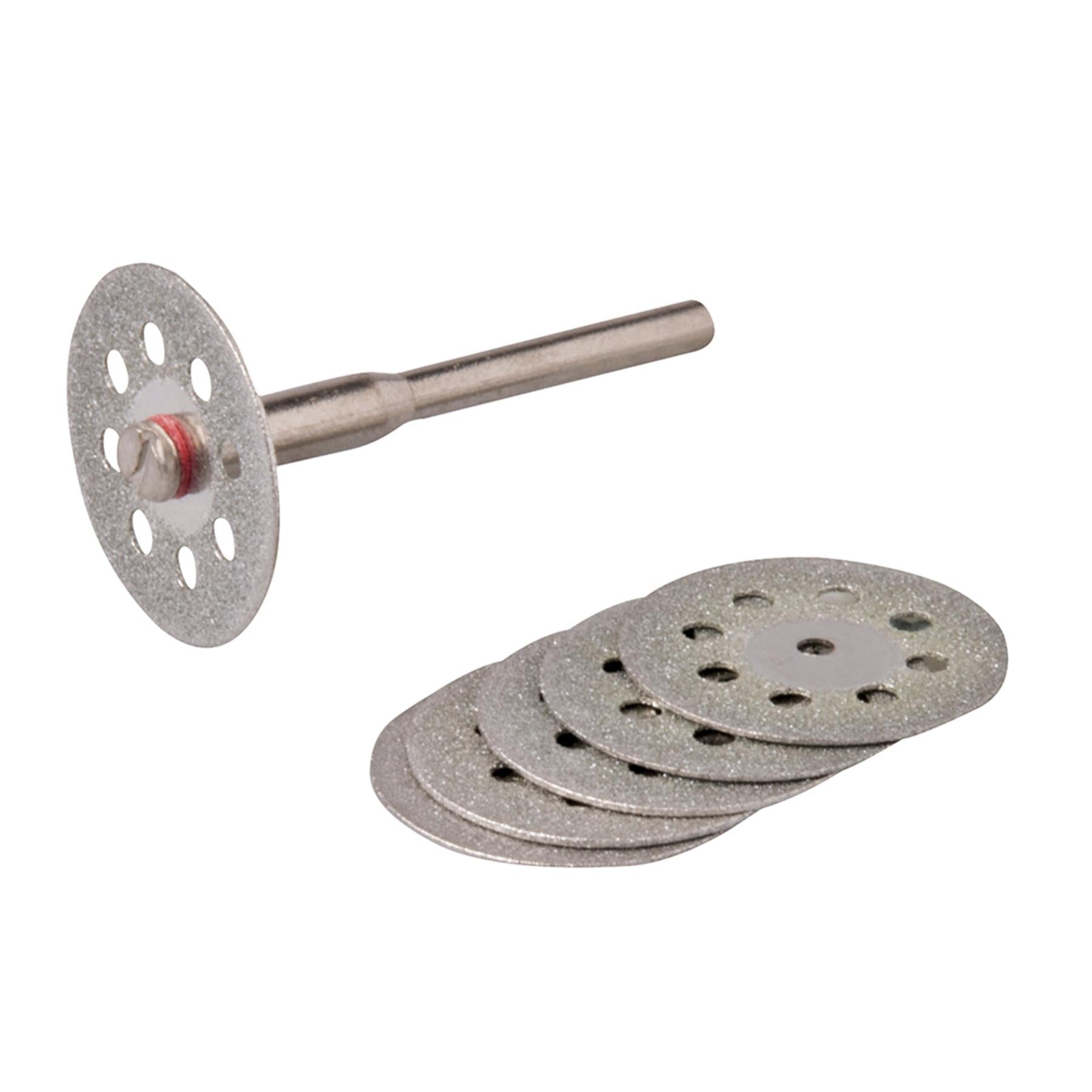 6Pce Rotary Tool Diamond Vented Cutting Disc Set - 22mm Dia Trimming And Shaping