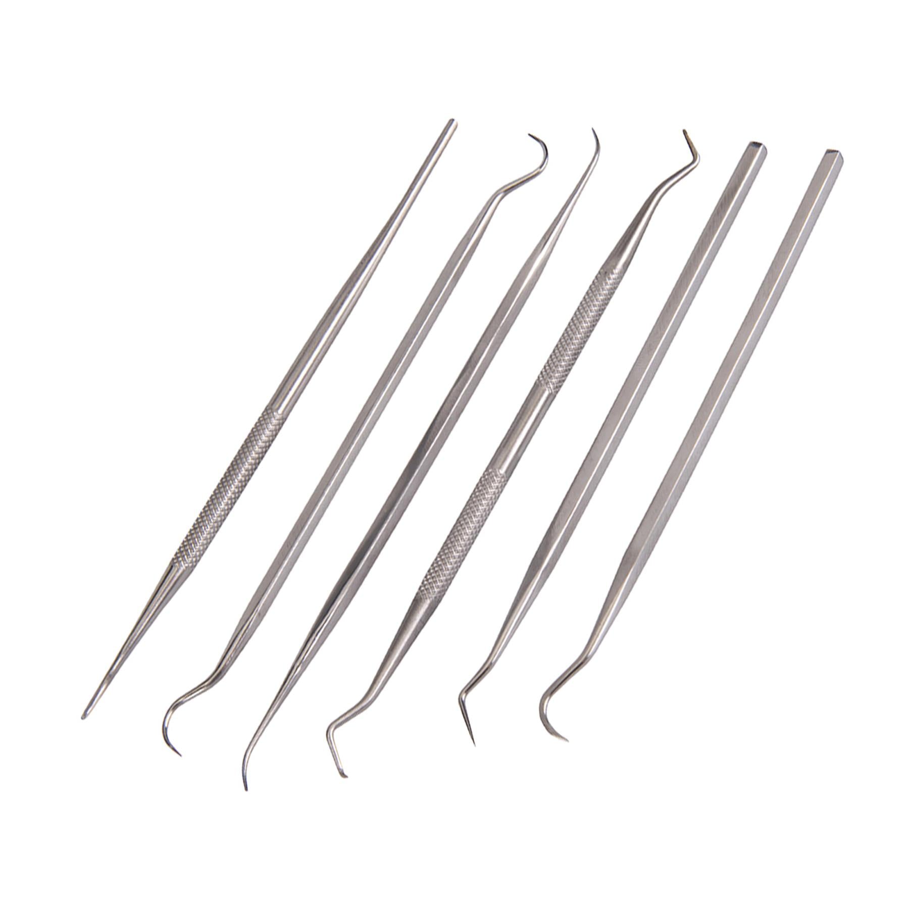 6Pce Pick/Probe Set Carving Sculpting Clay Pottery Hobby Craft DIY Stainless Set